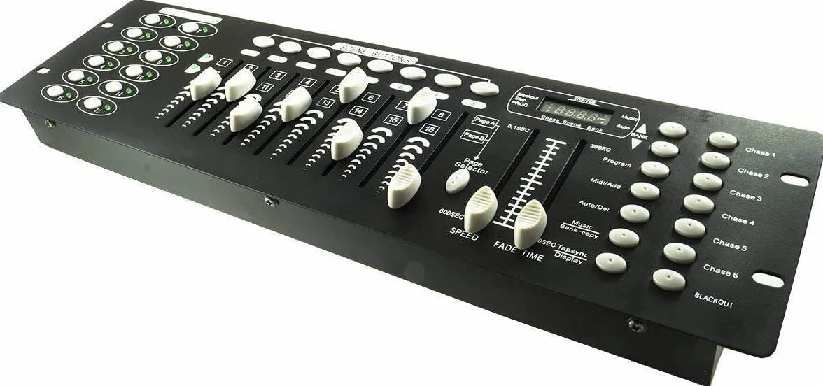 KAELA CENTRALINA DMX MIXER CONTROLLER LUCI DISCO EFFETTI DJ 192 CANALI DMX 512
