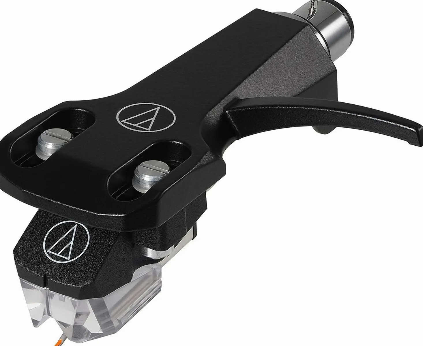AUDIO TECHNICA AT-XP7/H Headshell/Elliptical Bonded Stylus DJ Turntable Cartridge Combo Kit 1/2" Mount includes Mounting Hardware (Black/Clear)