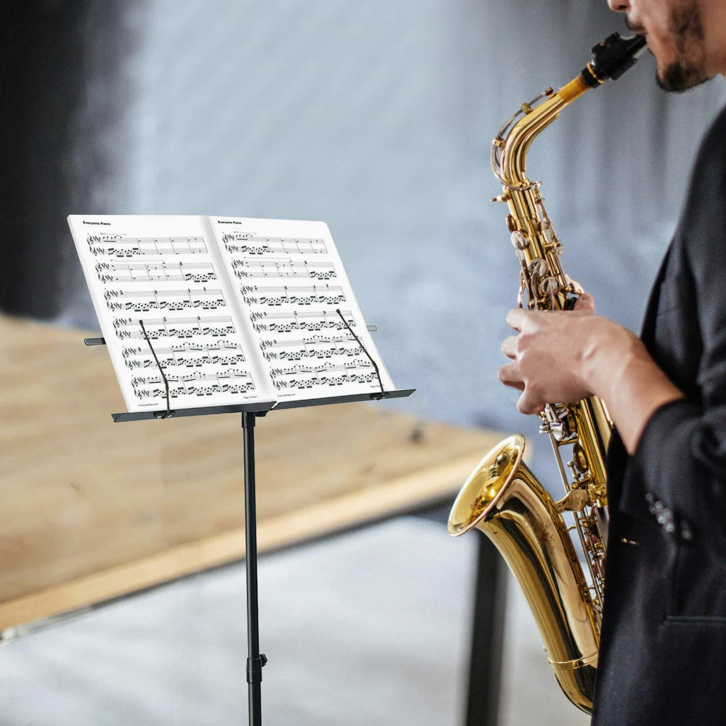 MARTISAN Leggio Musicale Robusto Portatile e Pieghevole Leggio in Metallo, Altezza Regolabile Leggio, Leggero e Compatto per Riporre o Viaggiare con la Borsa per il Trasporto, Nero…
