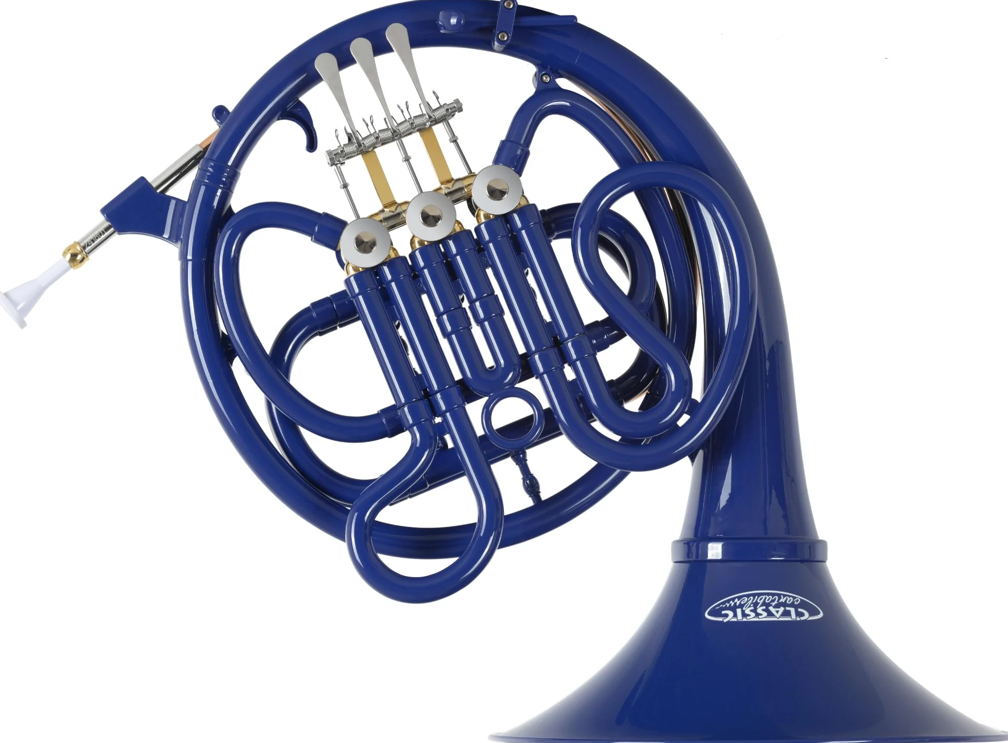 Classic Cantabile WH-20BL MardiBrass Corno Francese in plastica blu, con bocchino e custodia con spallacci. Per principianti e professionisti. Resistente, impermeabile, leggero e robusto.