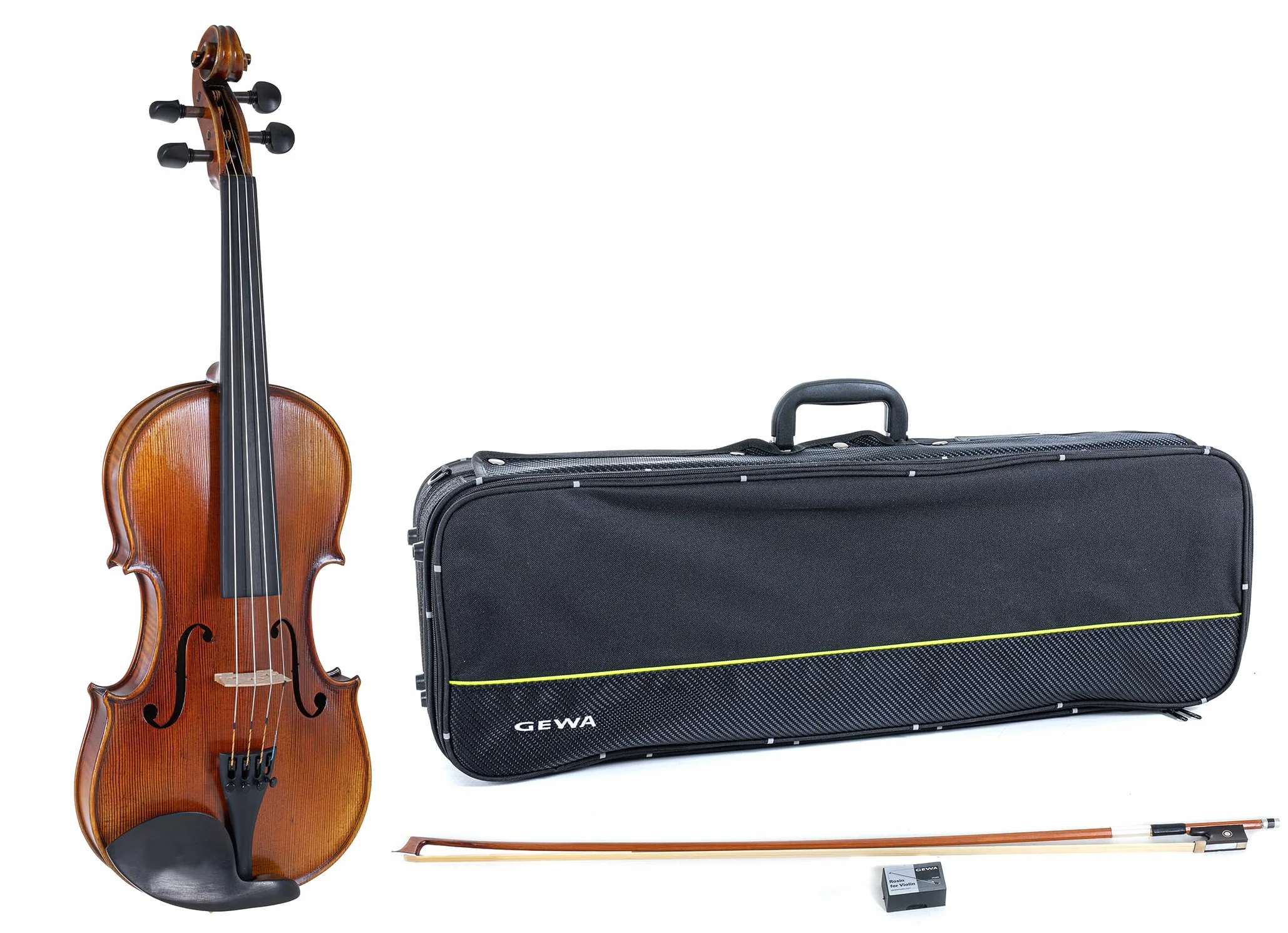GEWA, set di violini serie Maestro 2 VL 4, 1/2 pronto per l'uso incl. custodia, arco Massaranduba e corde Larsen Aurora