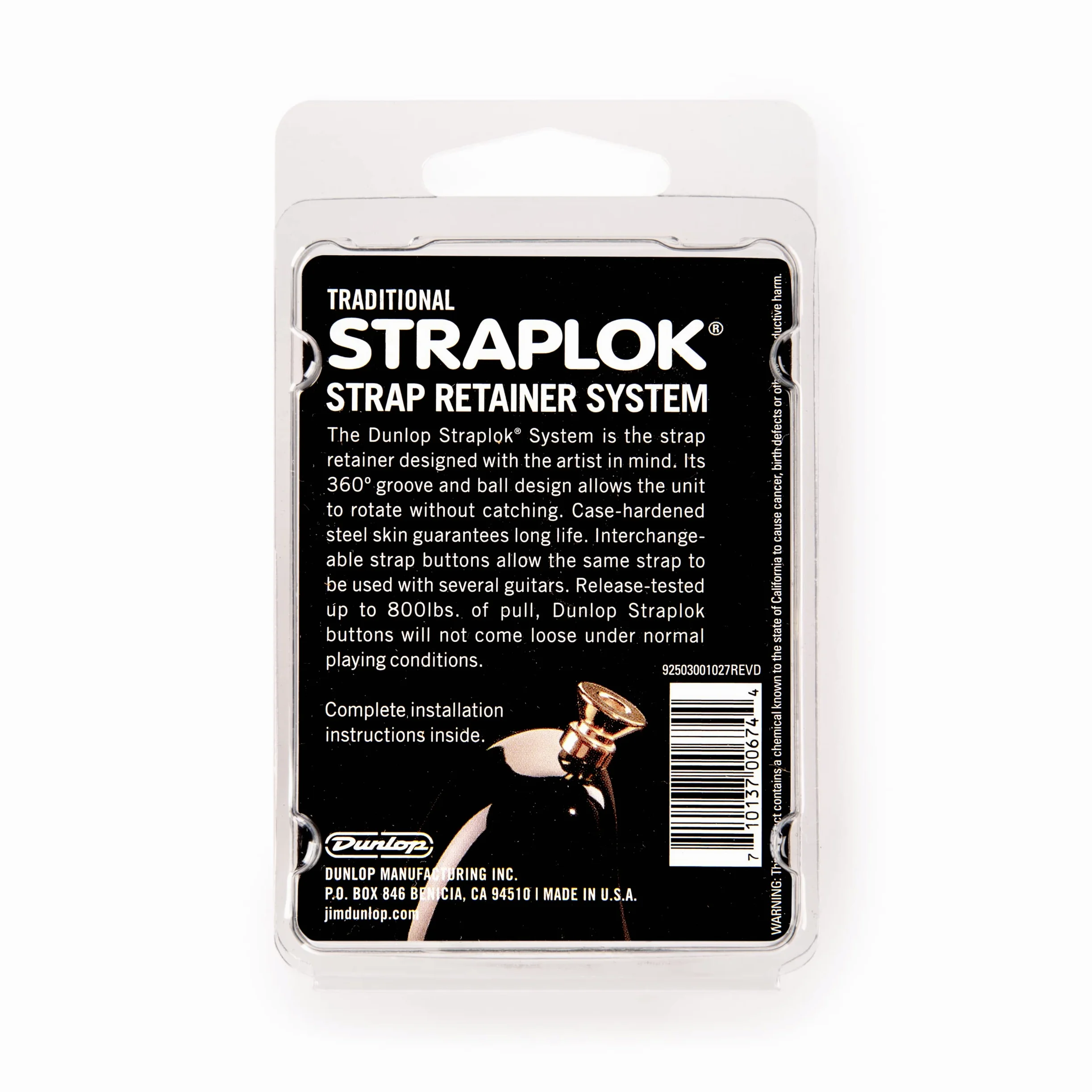 Jim Dunlop Straplock tradizionale, in ottone