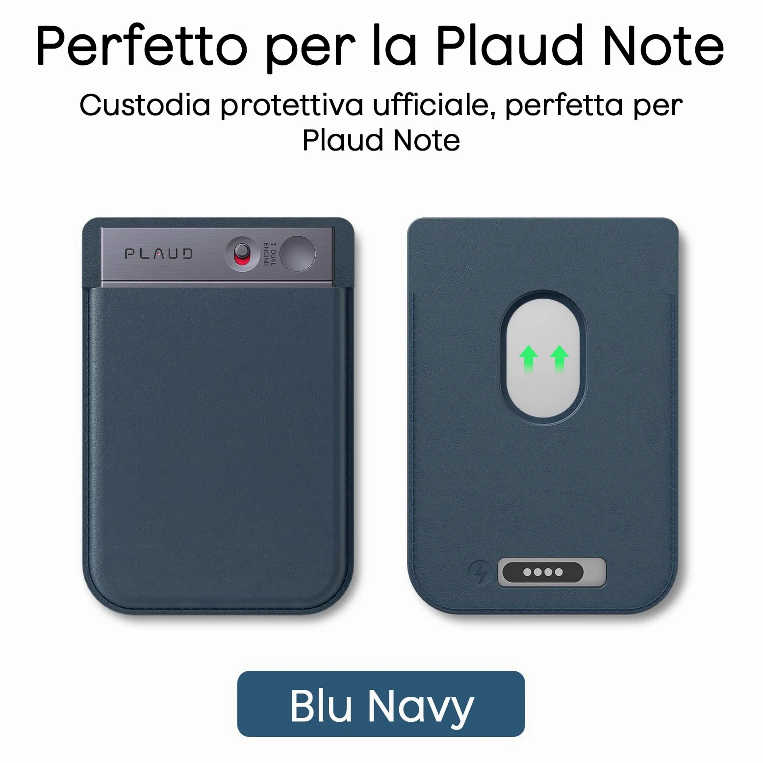Custodia Magnetica Aggiuntiva per Plaud Note Registratore Vocale AI Custodia in Pelle Protettiva Portatile, Compatibile solo con Plaud Note, Blu Scuro