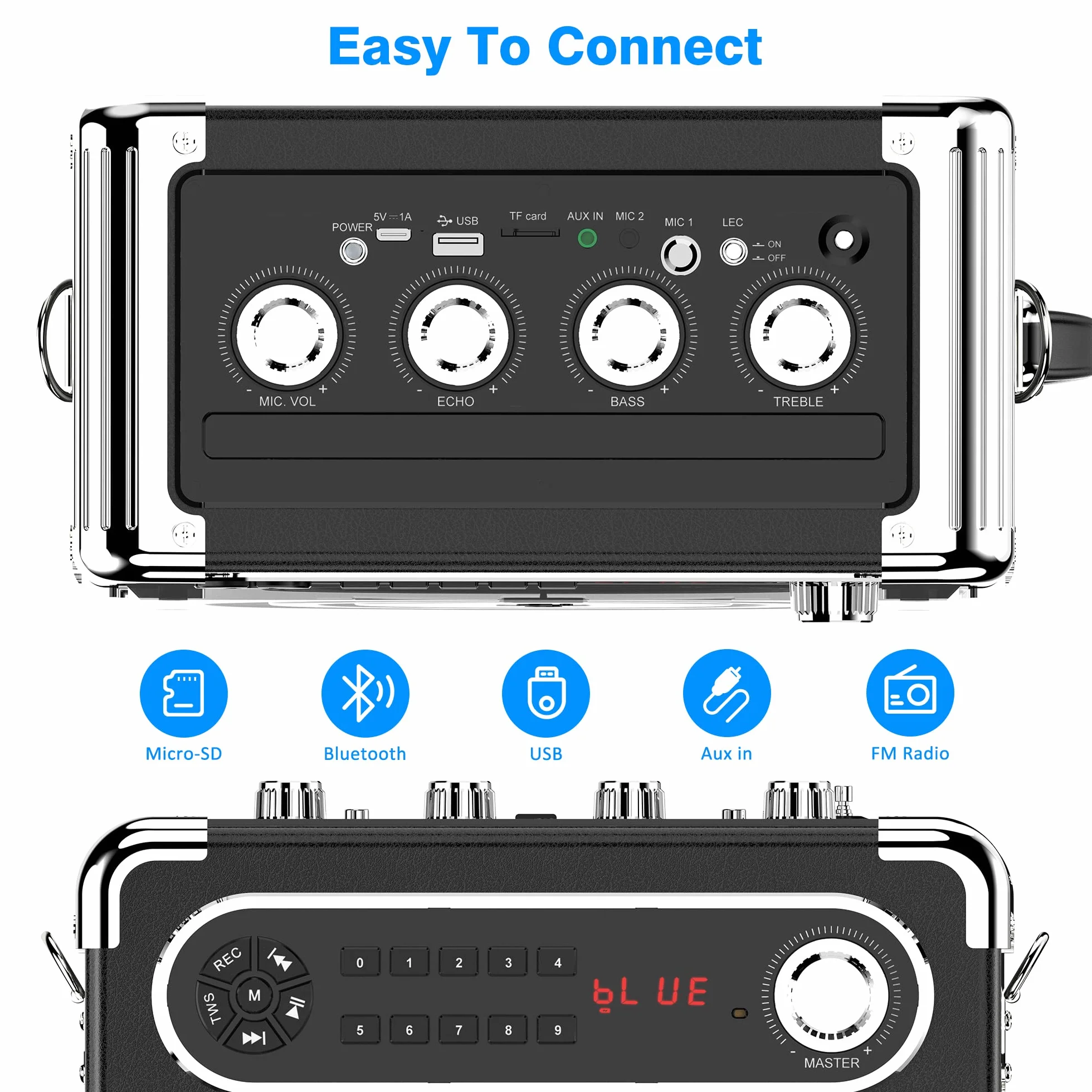 JYX Karaoke con 3 Microfoni UHF Wireless per Adulti, 400W Cassa Bluetooth 5.3 Sistema PA Portatile, Professionale Completo, Casse Karaoke con Microfono Supporto TWS/USB/TF/AUX/FM