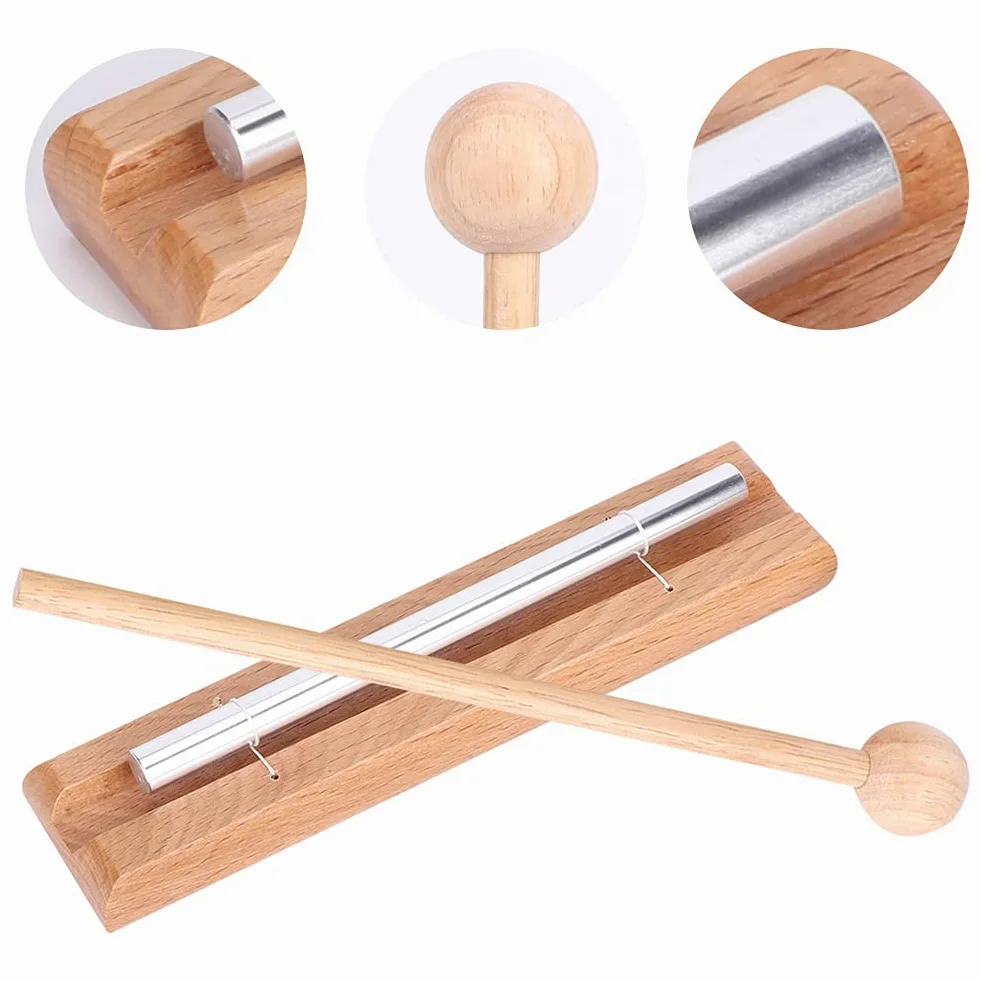 Carillon per Meditazione, Carillon a Mano Solista Campanello per Meditazione in Legno Campana per Strumento a Percussione Solista Campana a Mano per Insegnante per Preghiera, Yoga, Aula