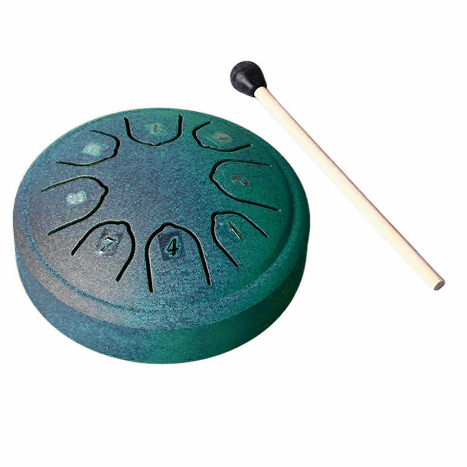 Tamburo per Lingua Mini Tamburo per Lingua in Acciaio Al Carbonio a 8 Toni da 4,5 Pollici per Bambini Adulti (GREEN)