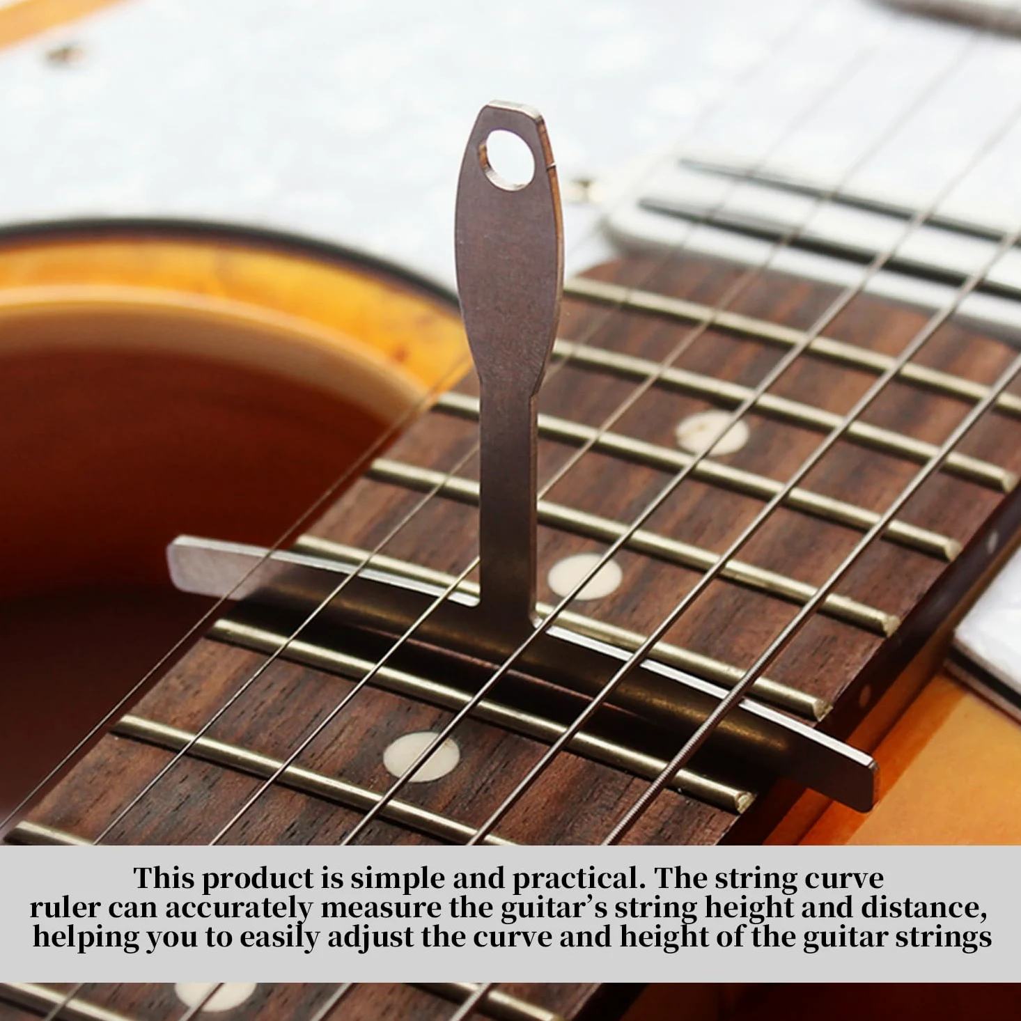 2 Set Di Righelli Per Archi E 2 Portachiavi, Misuratore Del Raggio Della Chitarra, Strumenti Per La Riparazione Della Chitarra, Accessori Per Strumenti Musicali