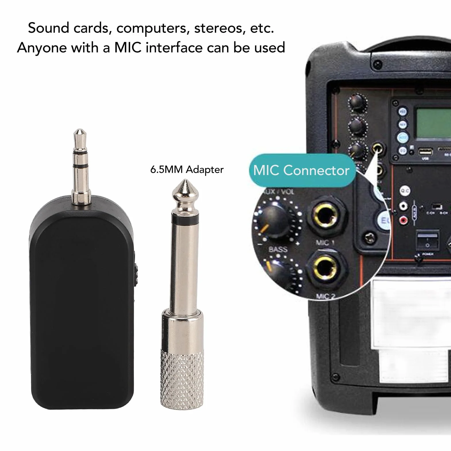 Microfono per Strumenti Wireless 2.4G, Sistemas di Pickup per Microfono per Sassofono a Condensatore con Rotazione di 360°, per Fisarmonica per Violino e Chitarra, per Concerti