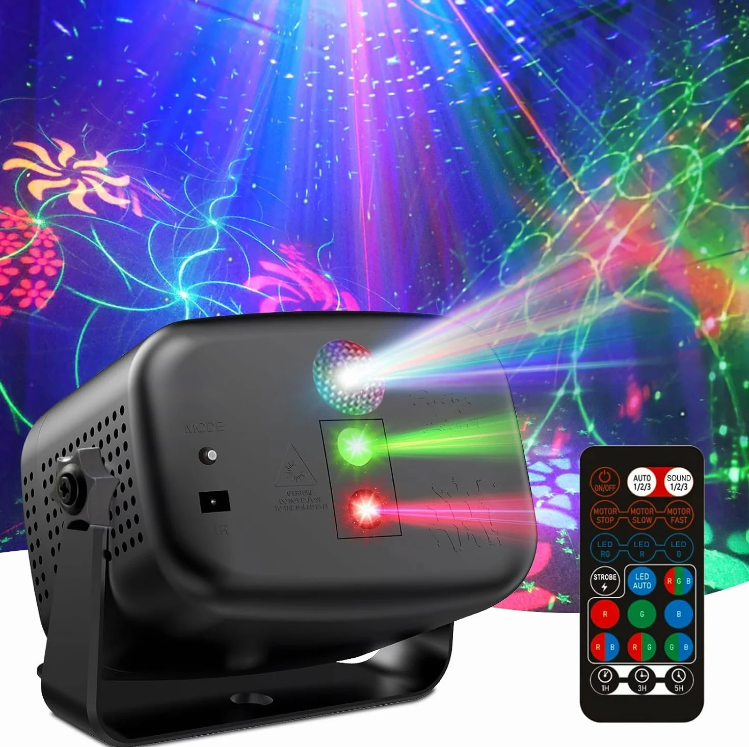 Luce da discoteca per feste Mini luce da discoteca con effetto stroboscopico con telecomando RGB con 60 effetti per club, feste per bambini, compleanni, matrimoni
