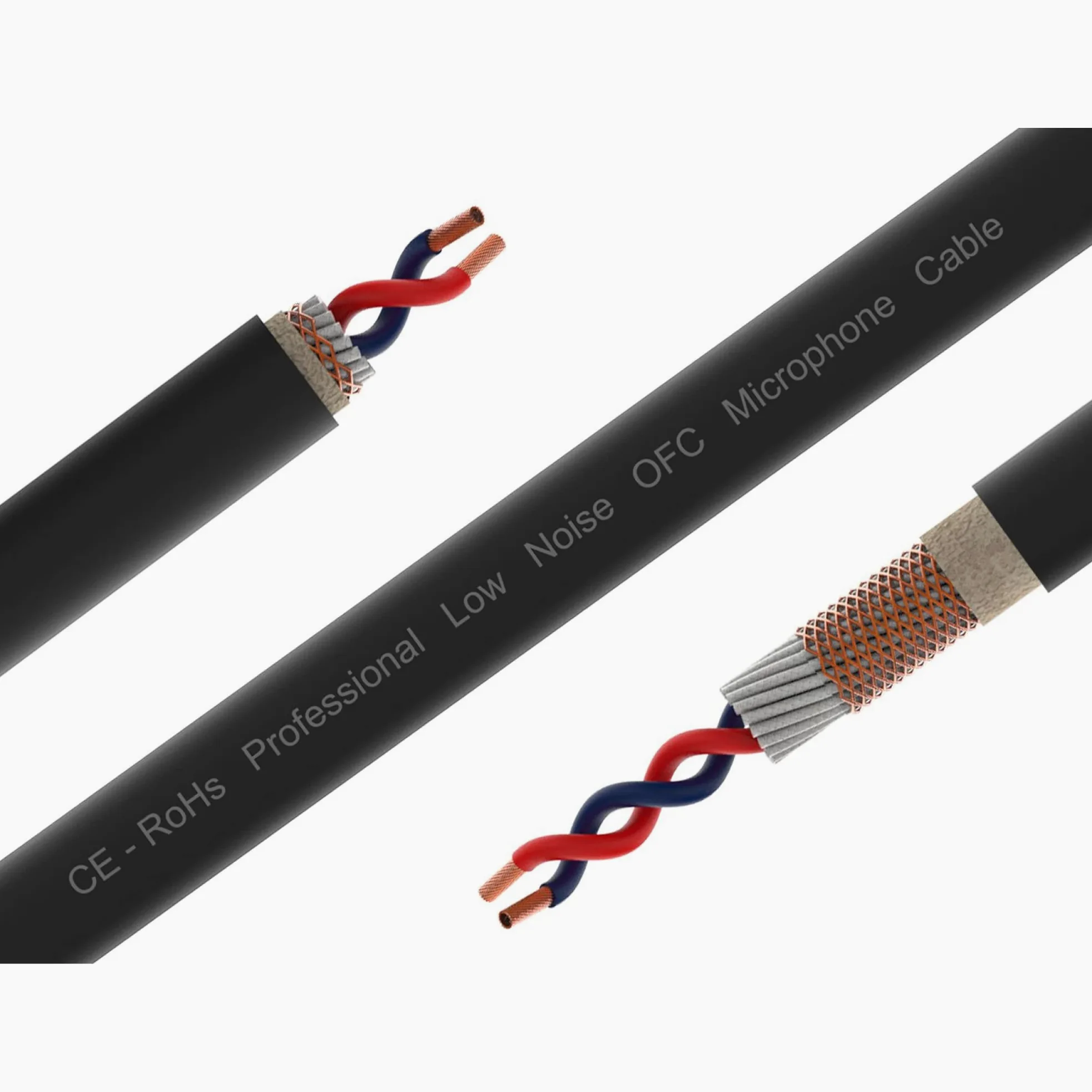 Audibax Silver BSM100 Nero - Avvolgicavo Microfonico Bilanciato - Lunghezza 100 Metri - Filo Intrecciato e Magliato - Copertura in PVC Flessibile e Resistente - Colore Nero