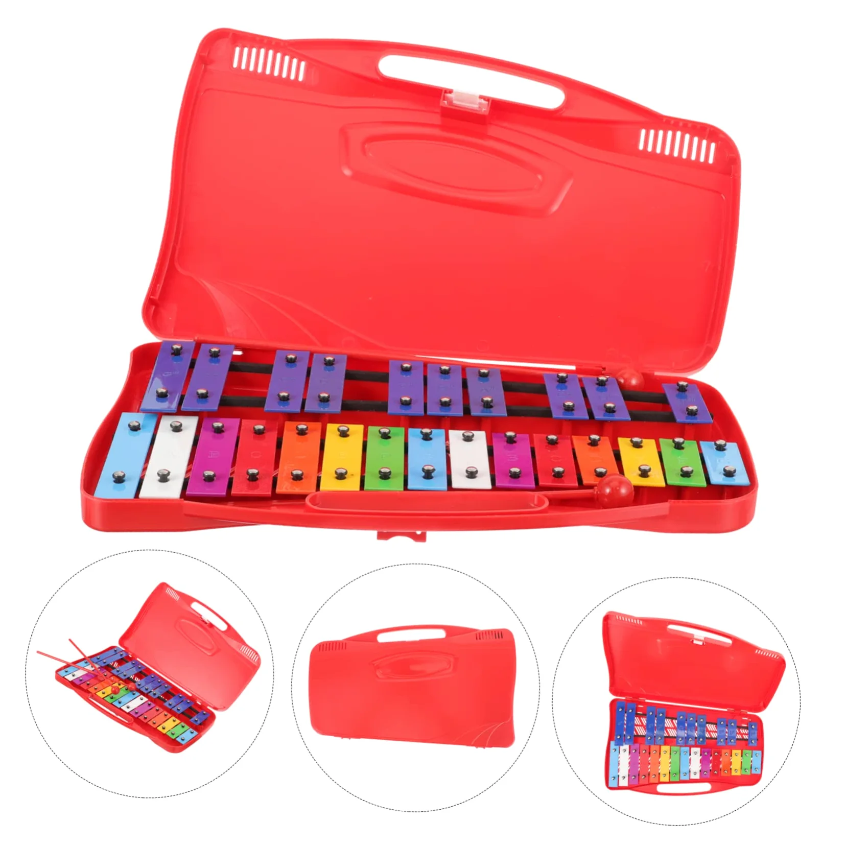 TOYANDONA Xilofono per Bambini 25 Toni, Strumento a Percussione Sicuro e Affidabile Corpo in Plastico e Ferro, per L'apprendimento Precoce e Giochi Educativi