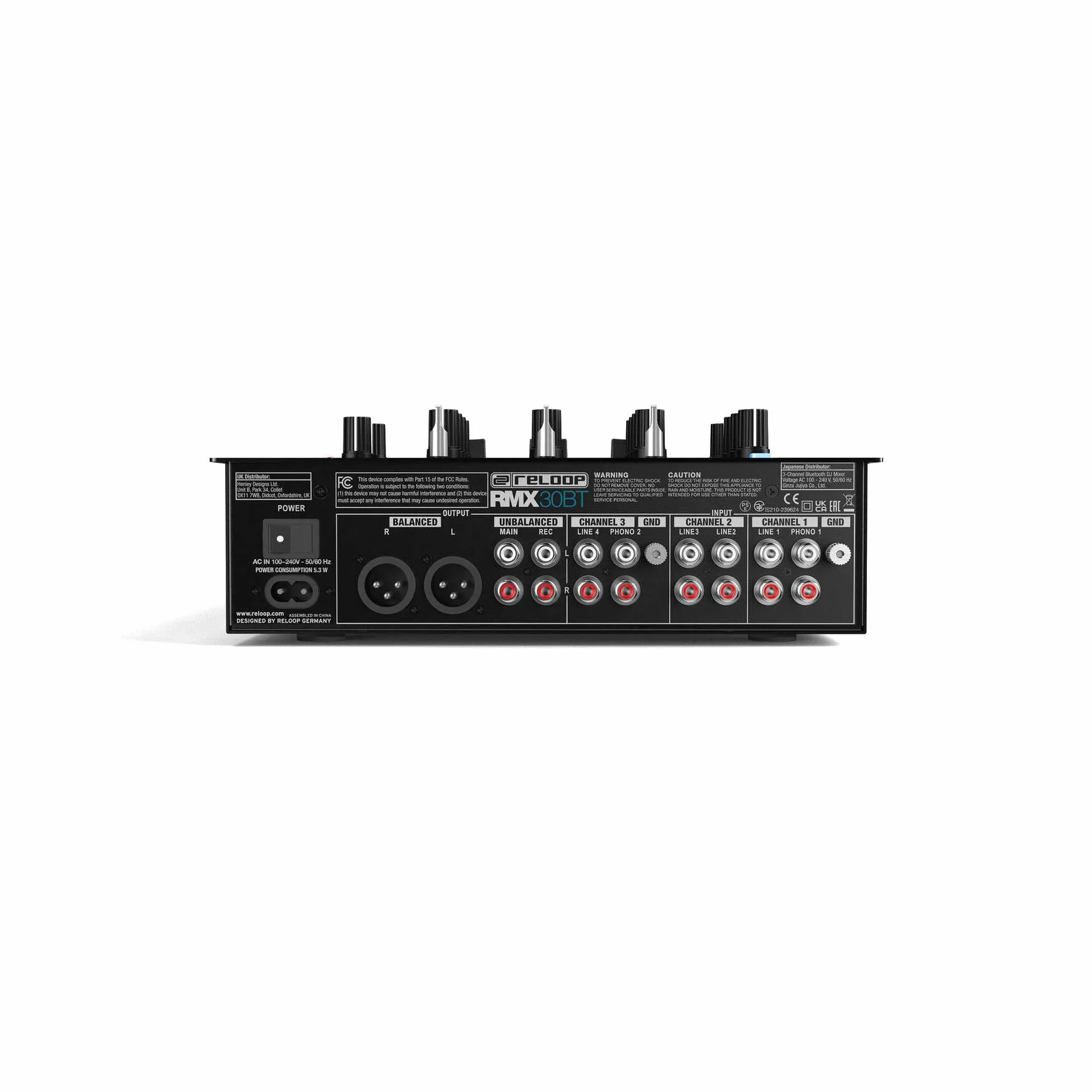 Reloop RMX-30 BT - Mixer DJ Allround per lo streaming di musica wireless da smartphone o tablet direttamente al mixer