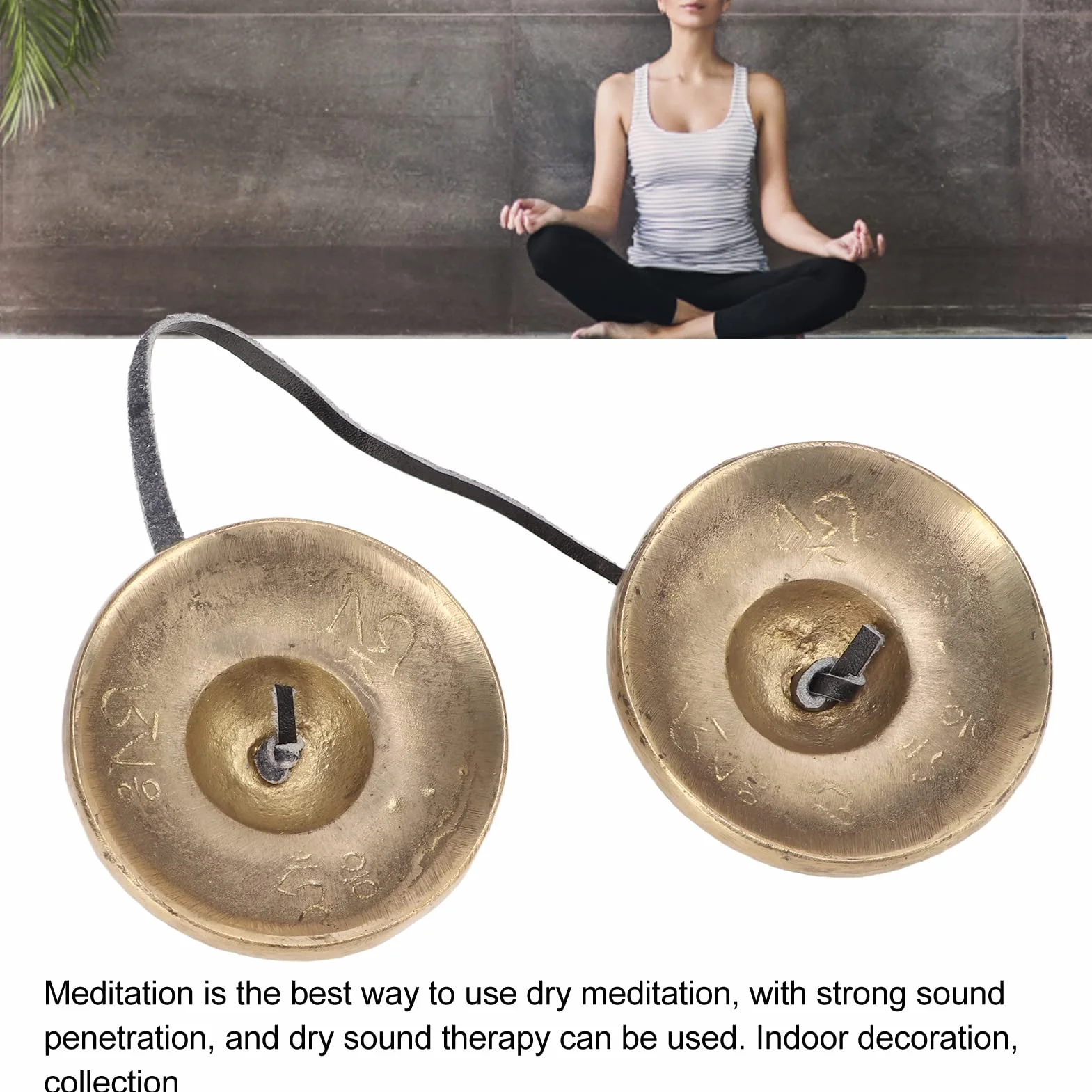 Cimbali Tibetani Tingsha Campane da Meditazione, 2.7in in Ottone Forte Penetrazione del Suono Campane Tingsha Cymbals, Leggero Portatile Tingsha Cimbali Campane Om Mane Padme Hum