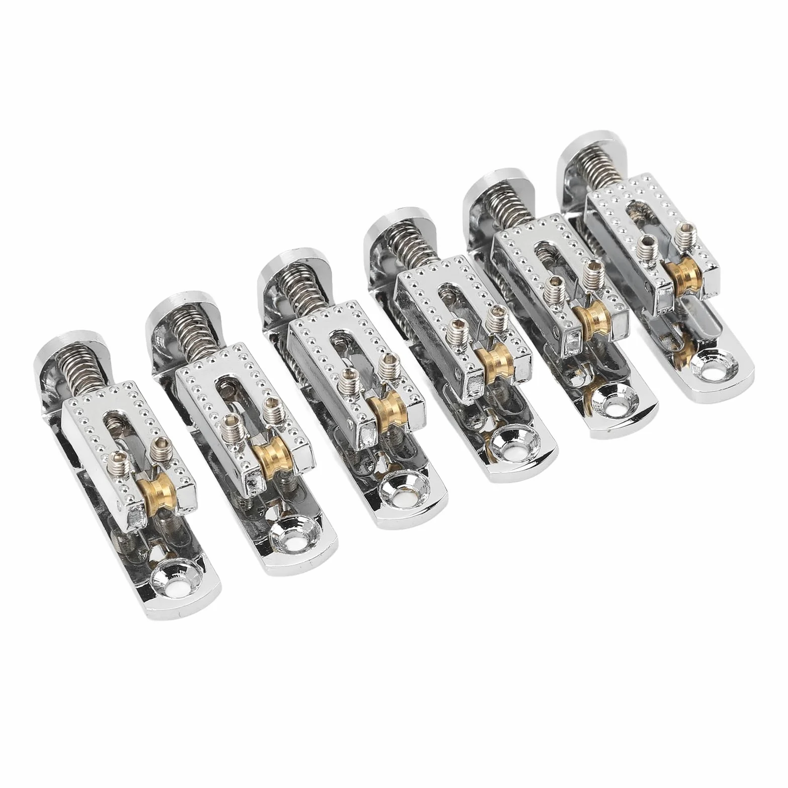 Guitar Bridge Saddle Metal Altezza Regolabile Electric Roller Roller Bridge 7 String per Banjo per la Scatola dei Sigari (Argento)