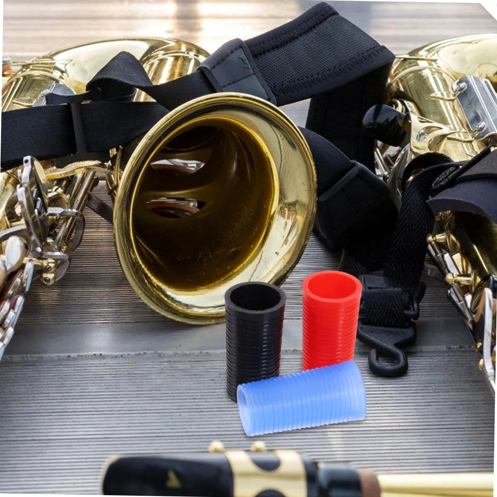 ibasenice Anelli in Silicone per Collo del Sassofono, 3 Pezzi, Facili da Rimuovere, Migliorano la Qualità del Suono per Sax Tenore e Accessori Fiati