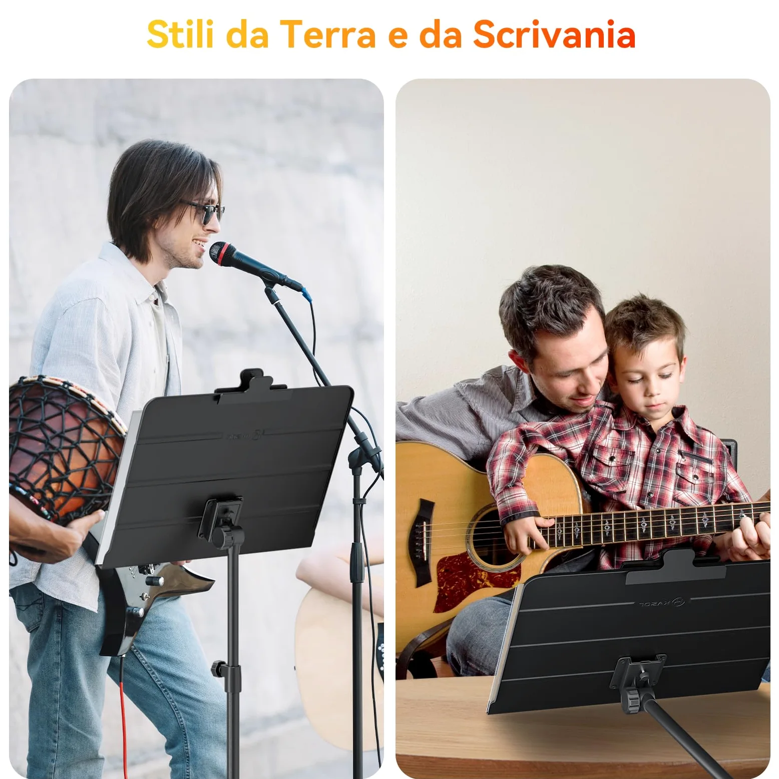 K KASONIC Leggio per spartiti pieghevole a doppio uso 2 in 1 e supporto per libri da tavolo con borsa da trasporto portatile e supporto per clip per spartiti