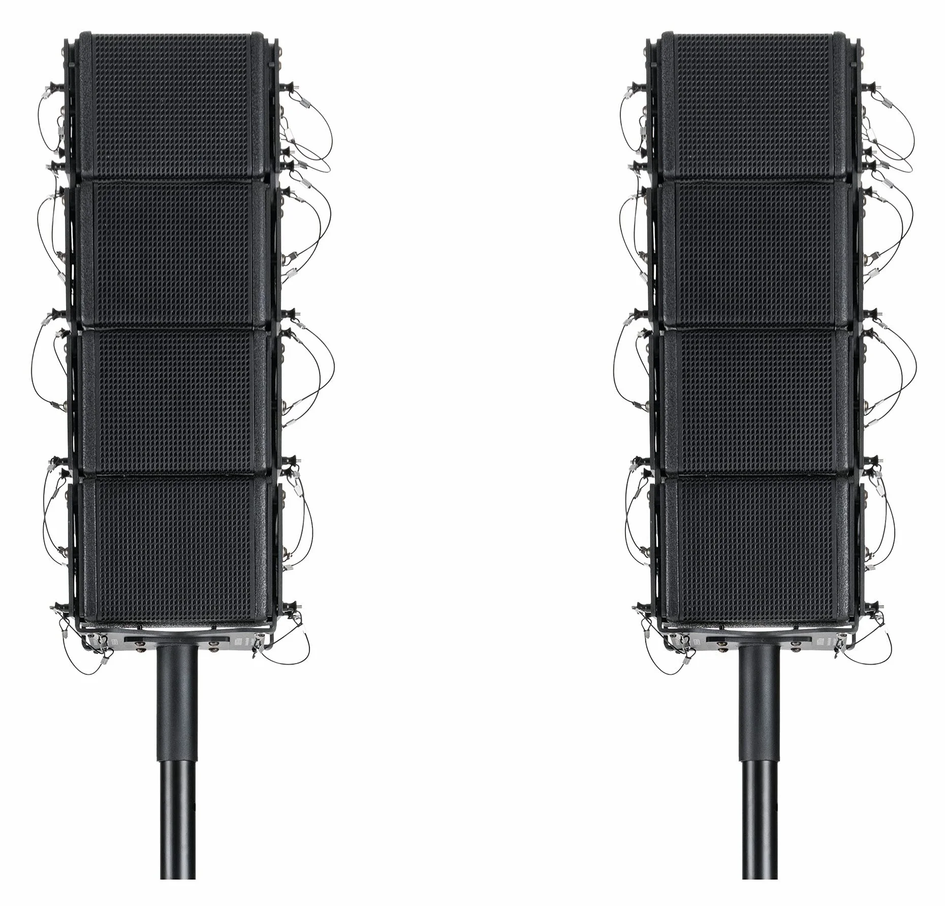 Pronomic V-Array Medium Set - Sistema PA attivo con 1680 Watt (RMS) - Adatto fino a circa 150 ascoltatori - 1x Subwoofer con 2x altoparlanti da 10" - 8x Top con altoparlanti da 4" + tweeter