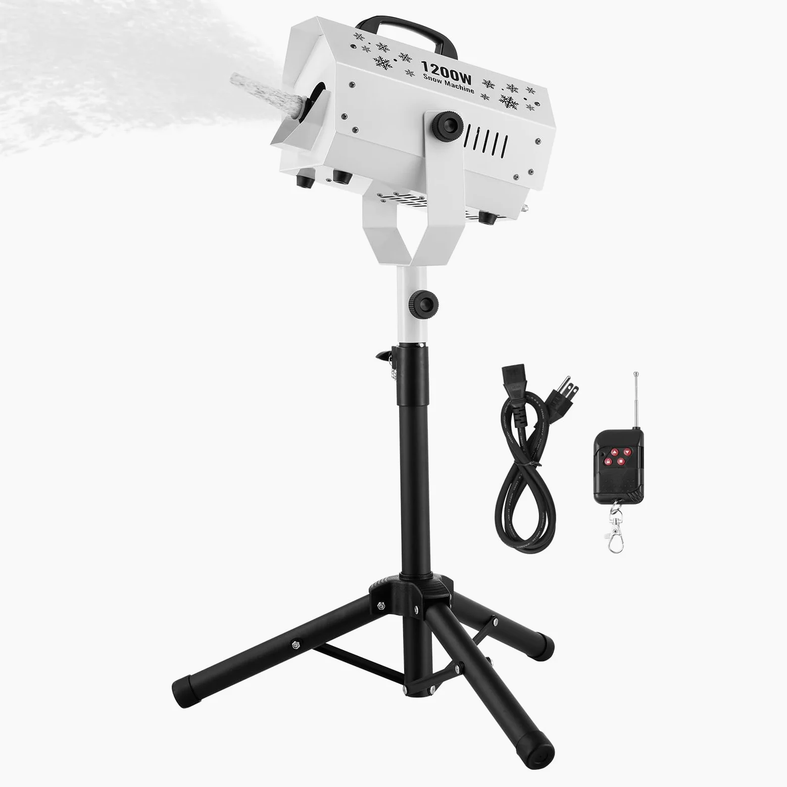 VEVOR Macchina per Neve 1200 W, Macchina per Produrre Neve con Supporto Regolabile, Macchina per Fiocchi di Neve con Telecomando Wireless, Macchina per Neve Finta per Feste di Natale Matrimoni