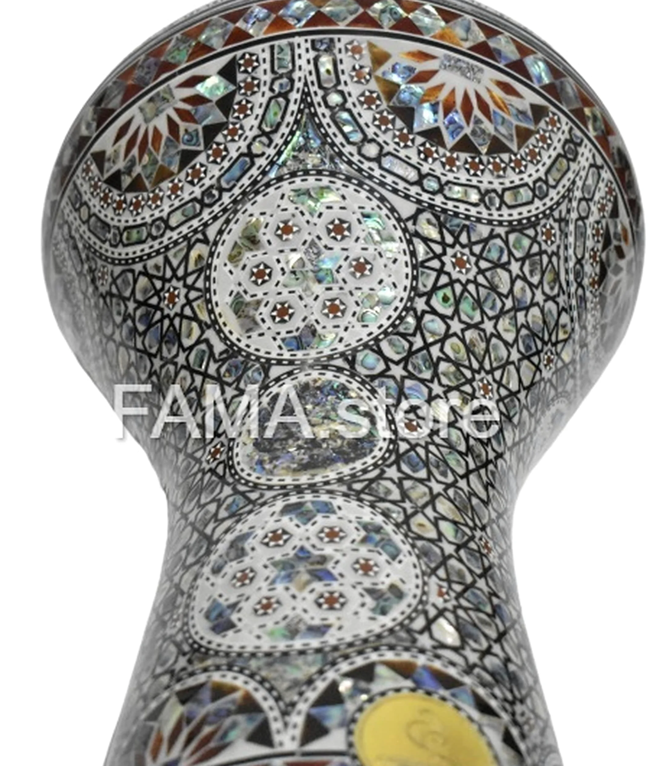43,2 cm Drum Darbuka tabla doumbek madreperla Gawharet El Fan strumento musicale egiziano fatto a mano (perla blu) magia dell'Oriente)