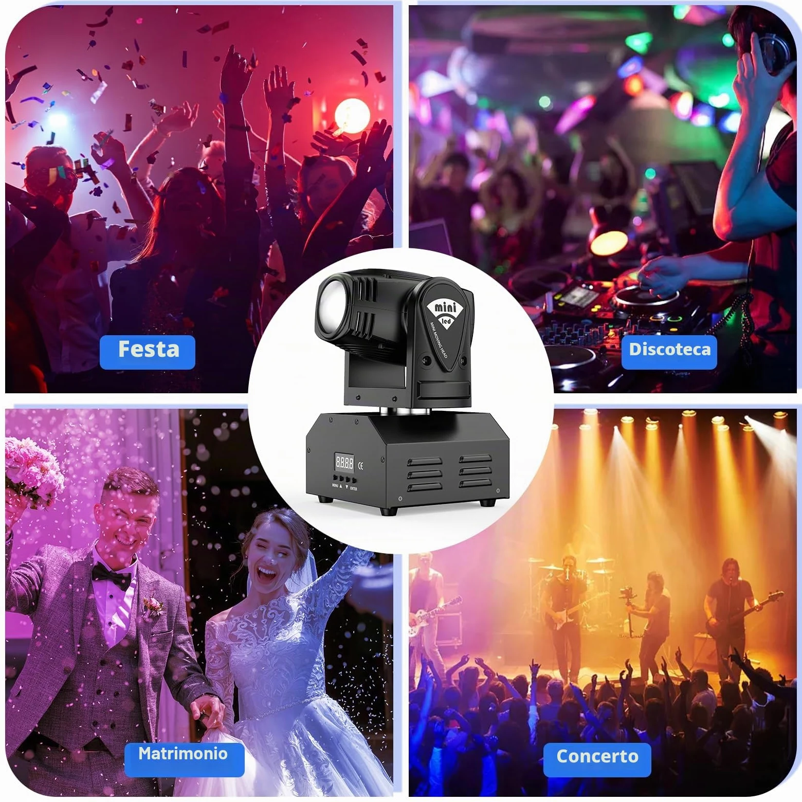 UKing 2 Pezzi Moving Heads RGBW Beam DMX512 Effetto Luce LED 11/13 CH per Feste, Controllata dalla Musica per DJ Discoteca Club Bar Illuminazione Palcoscenico