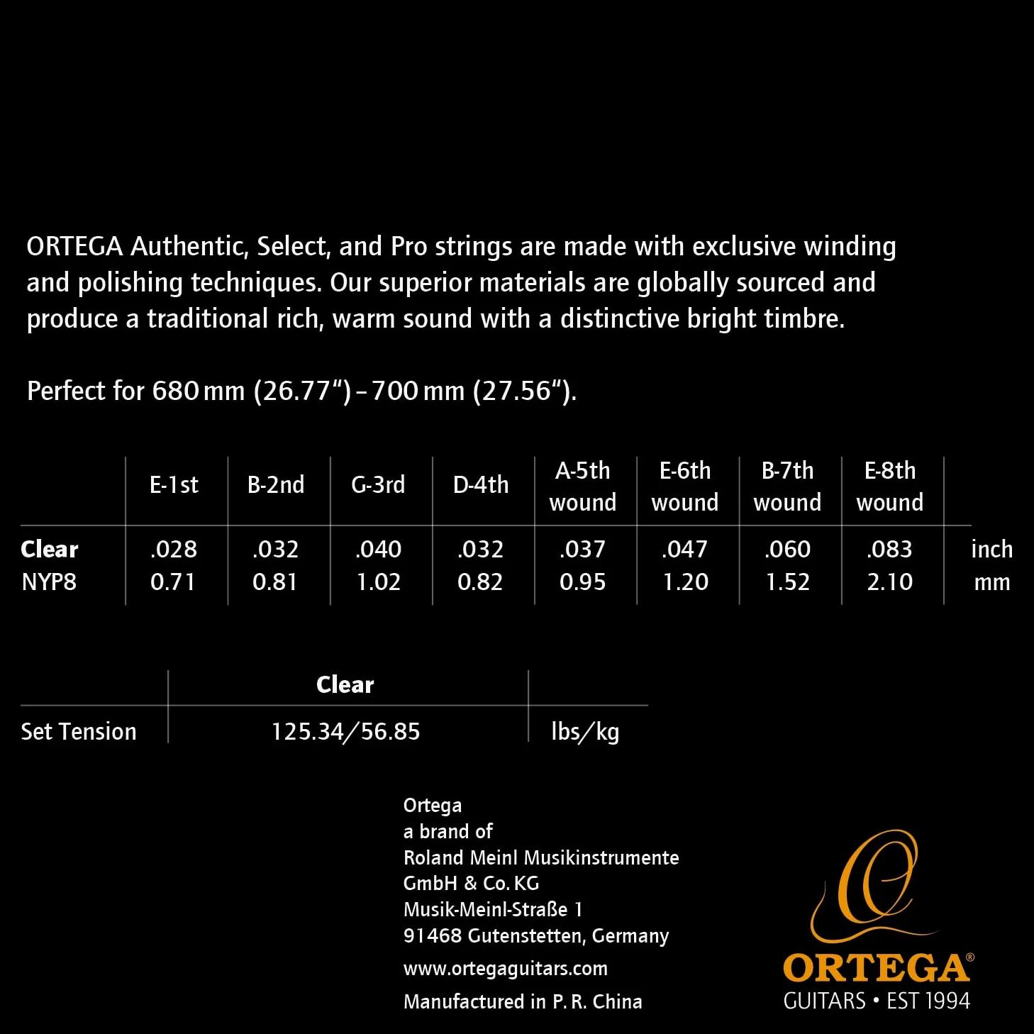 COATED 8 STRING NYLON, ORTEGA