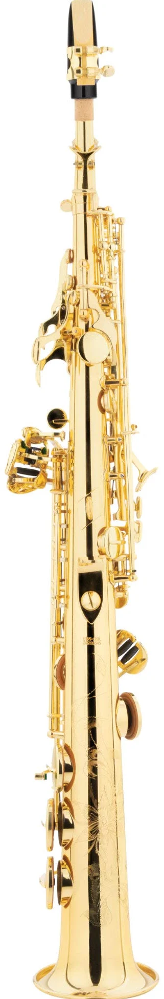 LSS-20L Sassofono Soprano dritto - in ottone laccato - Suono potente e rotondo - Incluso bocchino ESM di produzione tedesca e custodia leggera con imbracatura zaino - laccato