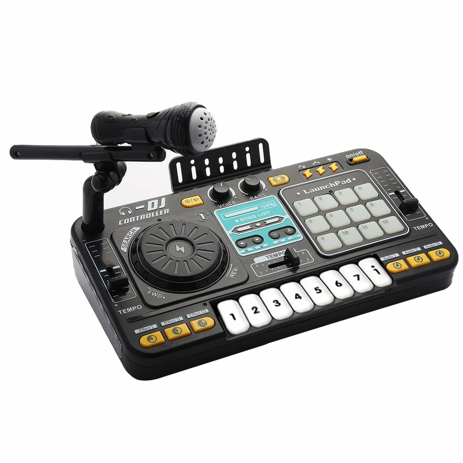 Il mixer da DJ e il lettore di dischi per bambini possono essere collegati al microfono Bluetooth