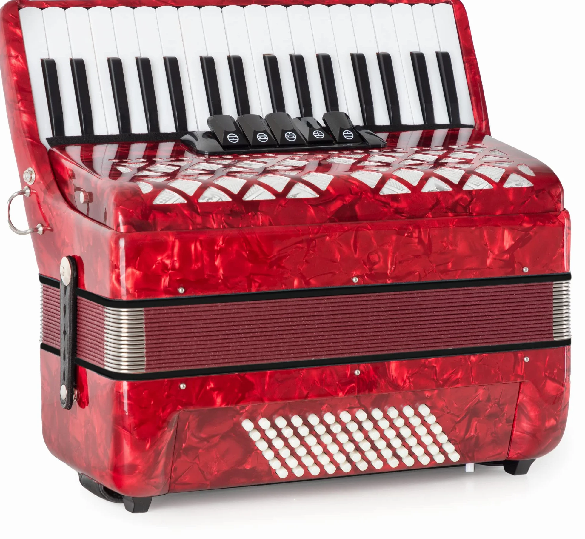 Fisarmonica Classic Cantabile 72 Bass "Secondo V" Set (Fisarmonica 72 bassi con borsa & tracolle incl. leggio & scuola di fisarmonica) Rossa