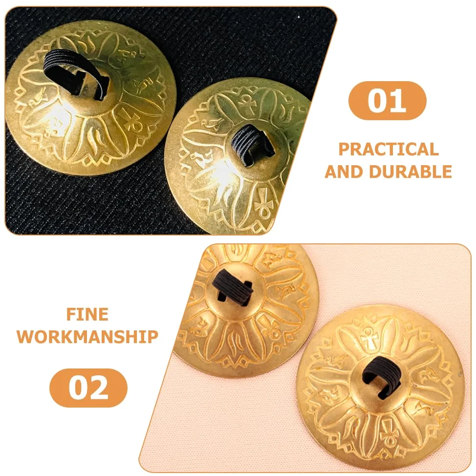 Amosfun Zills, 2 paia di bacini per dita per il pollice, strumento per le dita, bacino, bacino per le dita, bacino, bacino per le dita, piccolo bacino in rame, abbigliamento penetrazione bambino