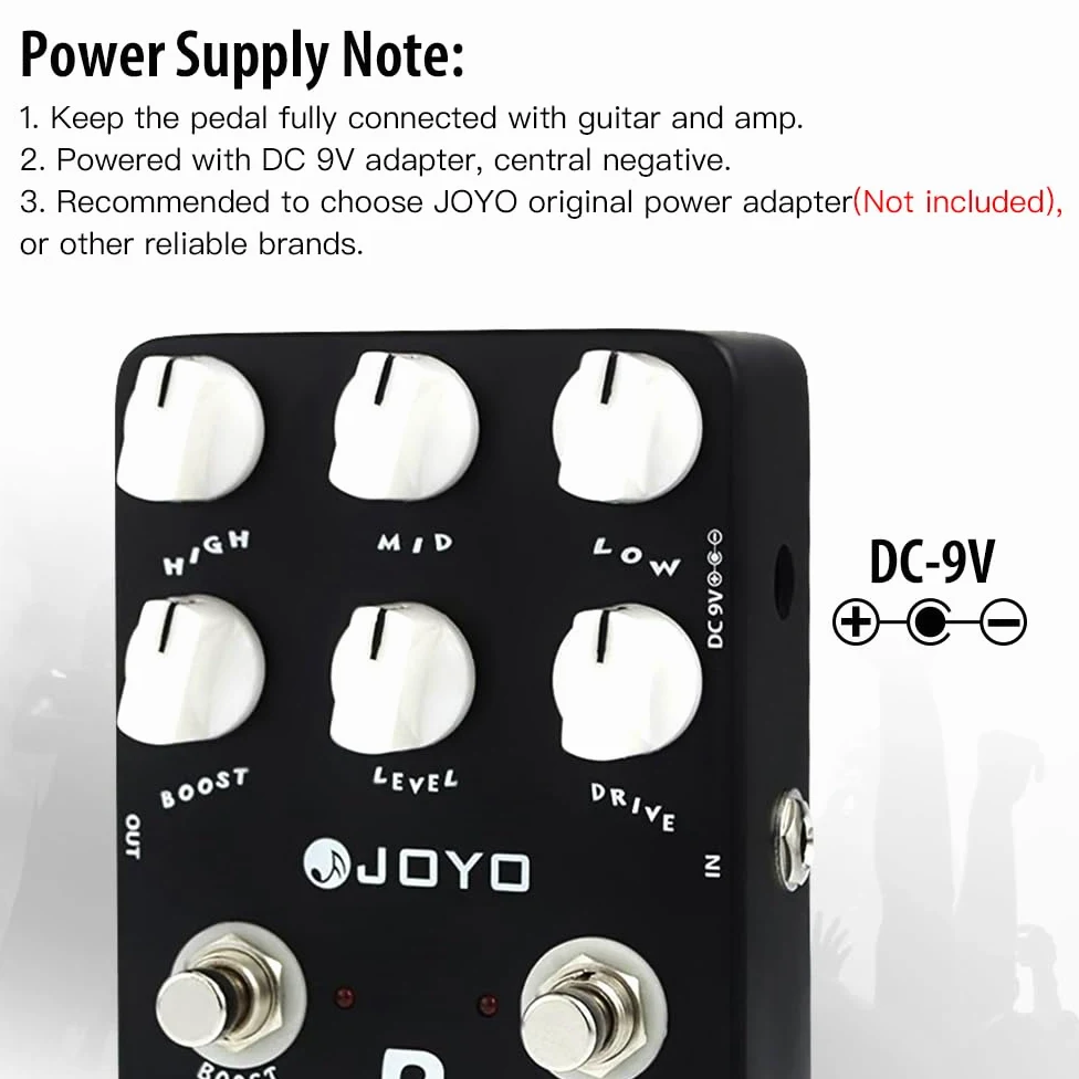 JOYO Pedale di distorsione in metallo con equalizzatore a 3 bande e boost di guadagno basso-medio-alto per effetto chitarra elettrica - Bypass (Extreme Metal JF-17)