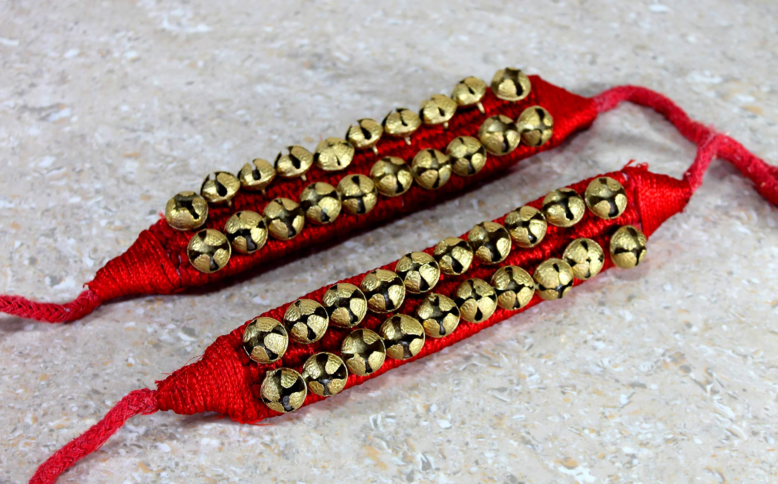 eSplanade Ghungroo Danza (20 + 20) Rosso 2 Linea con Cuscini | Campana, Ghungru 2 Line Red Pad
