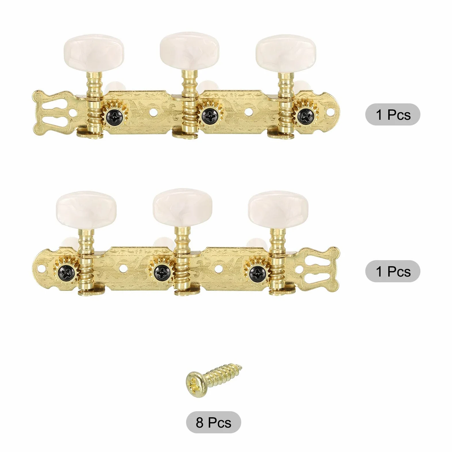 PATIKIL Acustica Classica Chitarra Macchina Testine Accordatura Tasti Pioli Corde Accordatori, bianco Bottoni, 1 Set