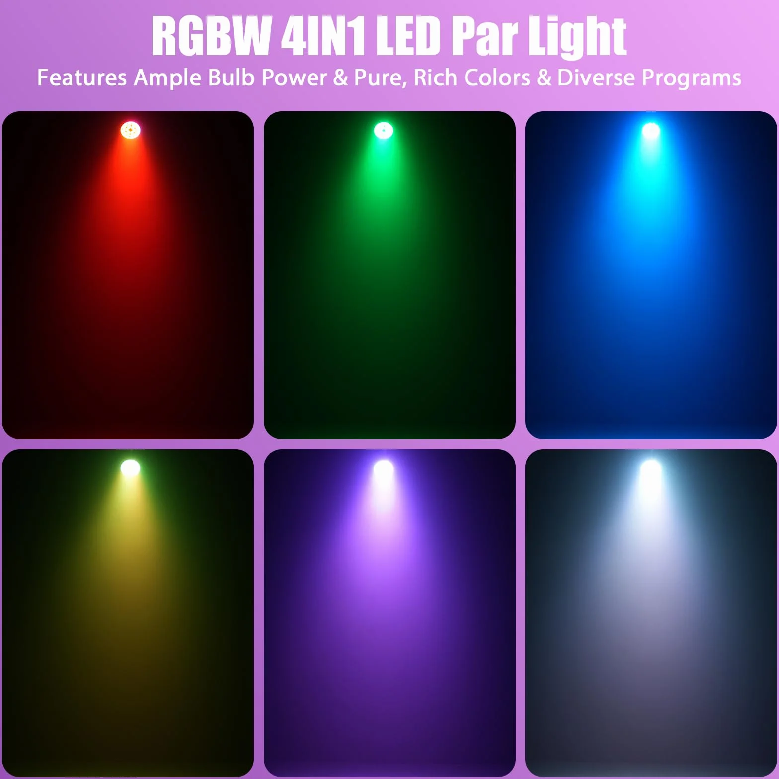 2 pezzi 200W UV+RGB 18 LED per proiettore, luce di scena luce da festa DMX512 illuminazione da discoteca per DJ Party Show Bar Halloween Natale