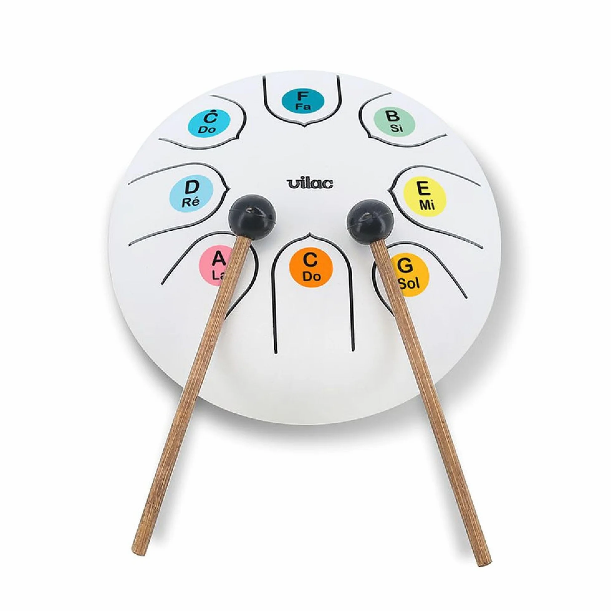 Vilac Lingua Drum-Strumento a percussione in metallo al Suono Zen, concesso in Do Maggiore con Un'Ottava, ideale per introdurre I Bambini alla Musica. Include partizioni e scheda esplicativa, 8379