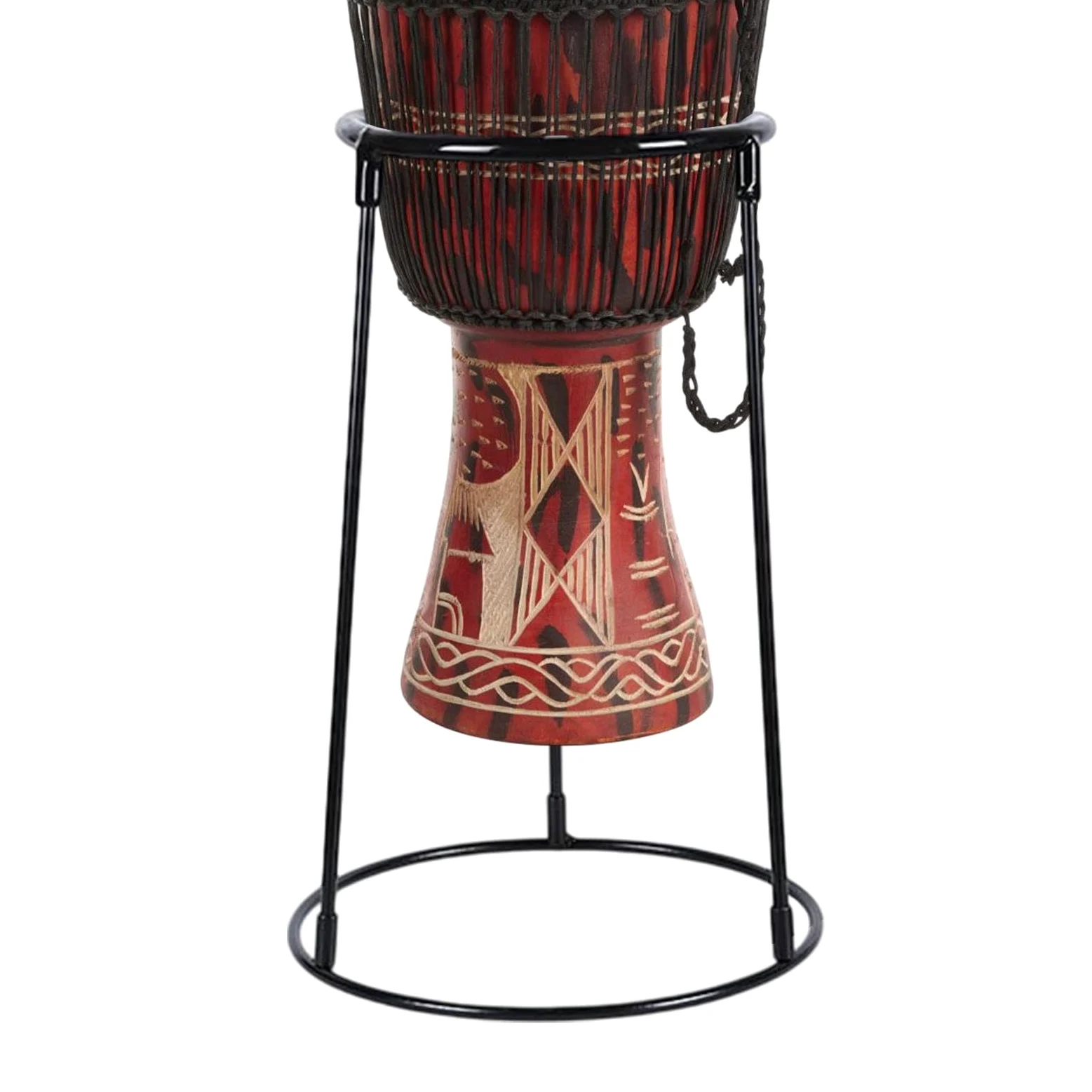 Supporto per batteria africano, supporto per strumenti a percussione, Supporto per tamburi africani multiuso in acciaio carbone, Raccusta di percussioni nere, forniture per strumenti musicali per adul