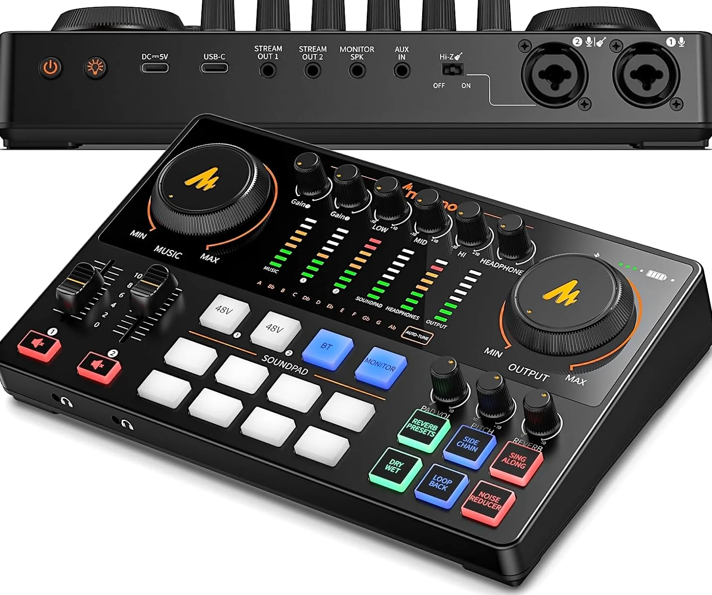 MAONO Pacchetto di apparecchiature podcast: mixer di interfaccia audio con due ingressi XLR per lo streaming di podcast MaonoCaster E2 Gen2