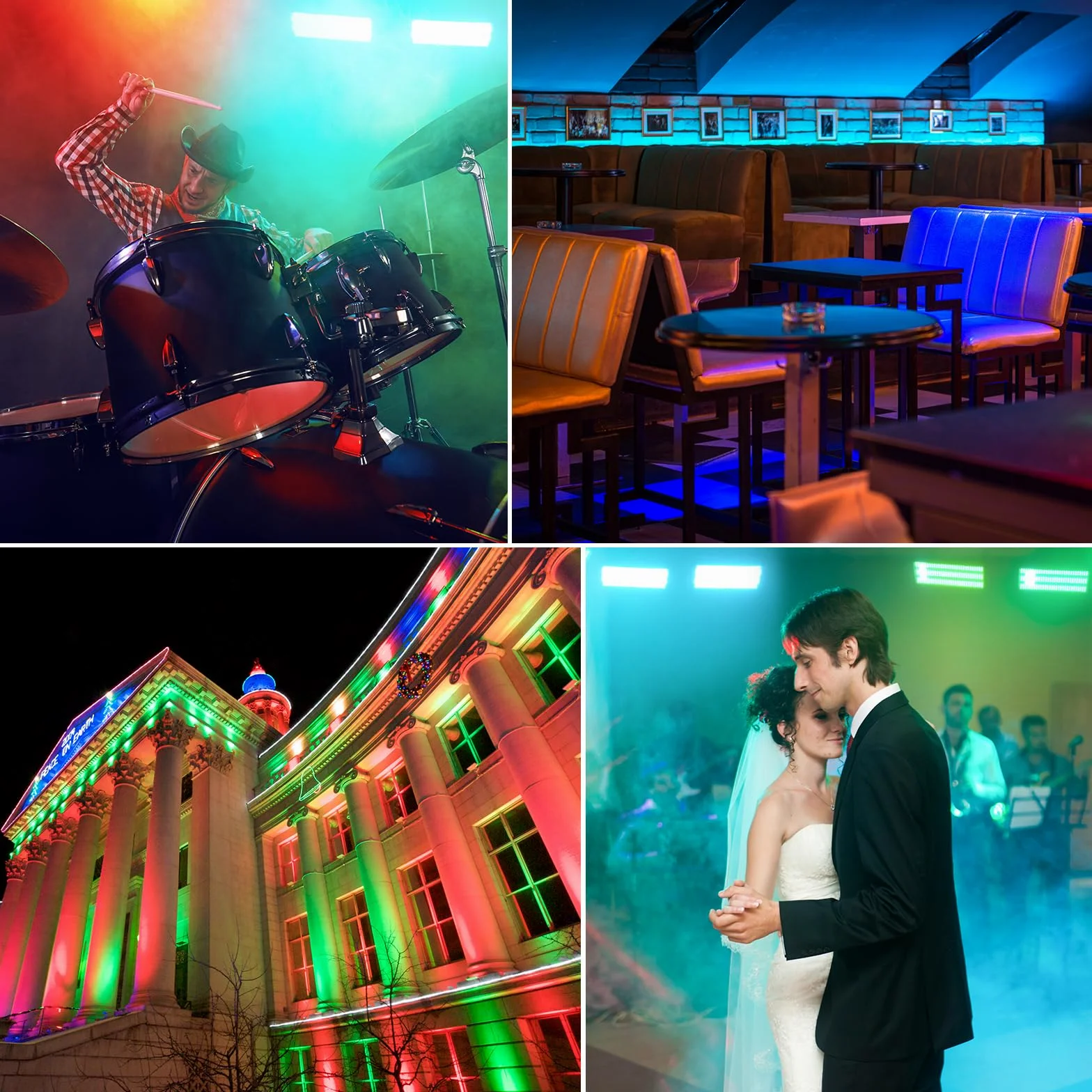 2 pezzi 150W LED RGBW Wallwasher 450 LEDs Barra Luminosa Stroboscopica Effettouce Luce da discoteca con Telecomando per DJ Discoteca Luci da Palco Bar Interno ed esterno Illuminazione