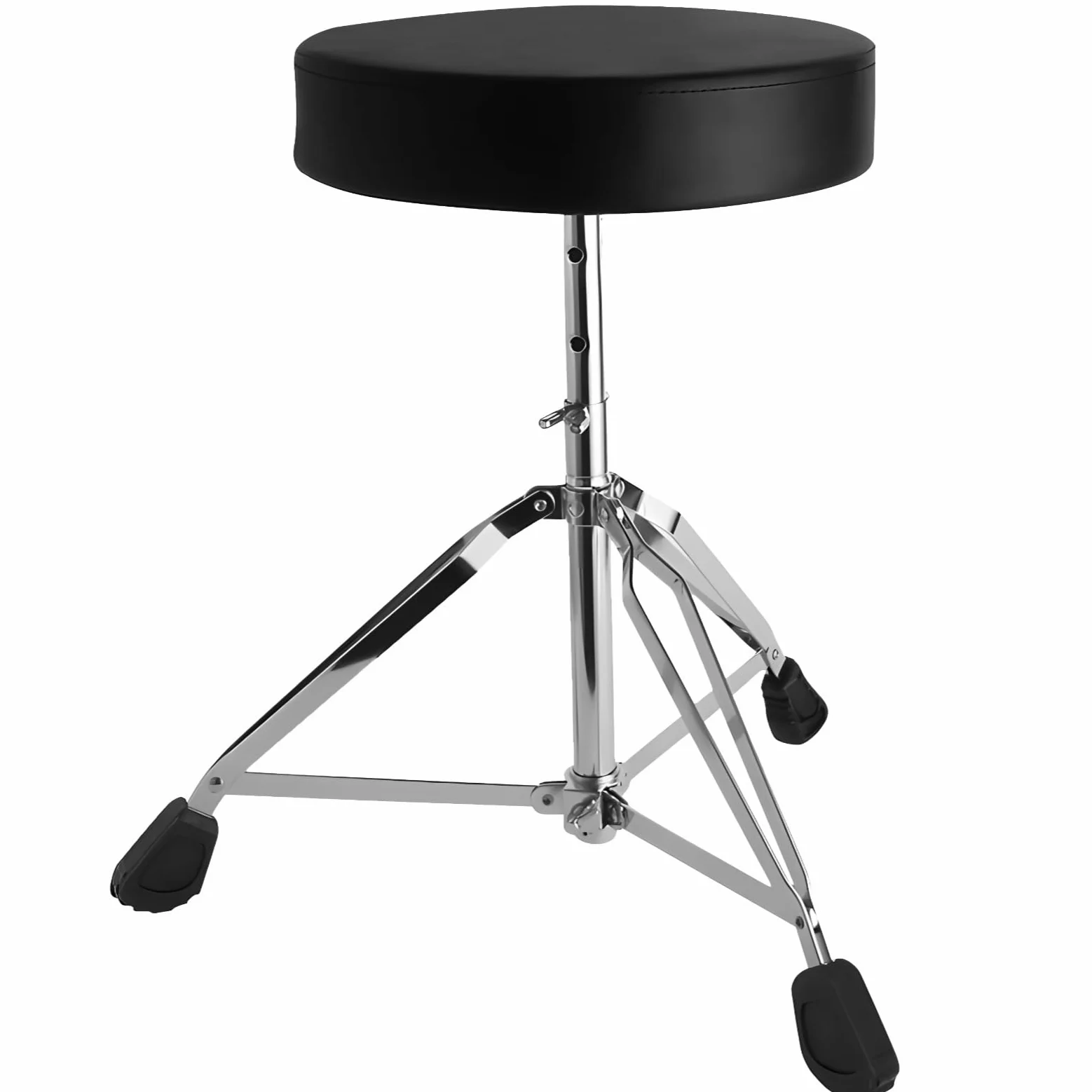 Drum Throne con altezza regolabile (42,4-55,1 cm), robusto sgabello imbottito con base in acciaio a 3 gambe, design pieghevole e piedini antiscivolo per batteristi e musicisti
