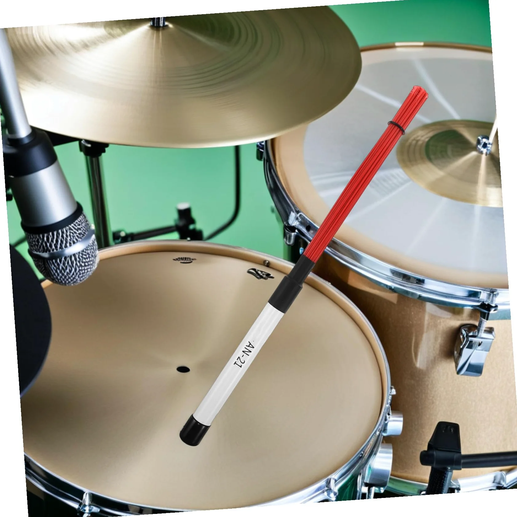 Spazzole per Batteria in Nylon Bacchette Percussione Jazz e Acustica Impugnatura Ergonomica Antiscivolo Compact per Pratica e Strumenti Musicali Professionali