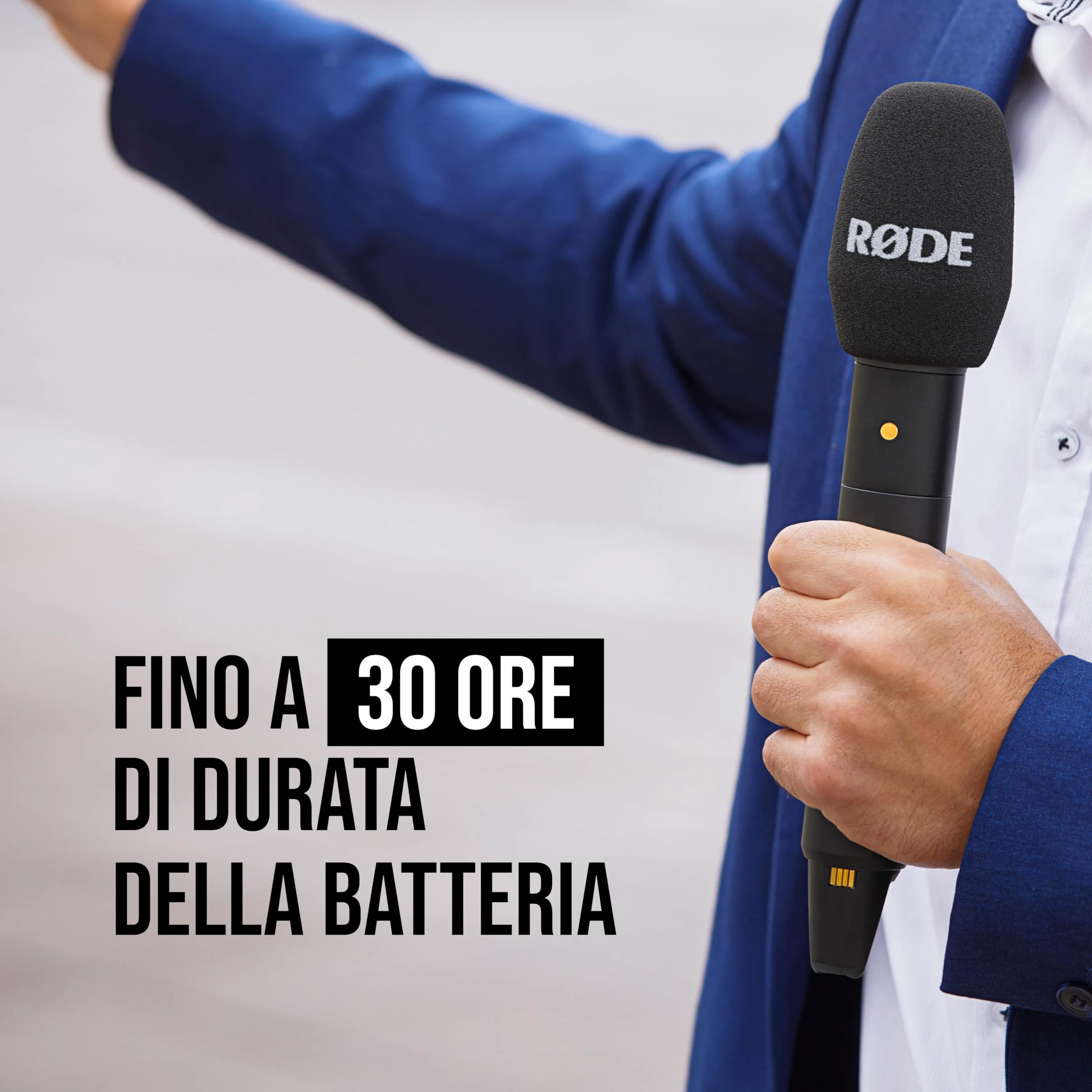 RØDE Interview PRO, microfono a condensatore palmare wireless con capsula di livello broadcast e registrazione integrata a 32-bit float per creazione di contenuti, media e interviste