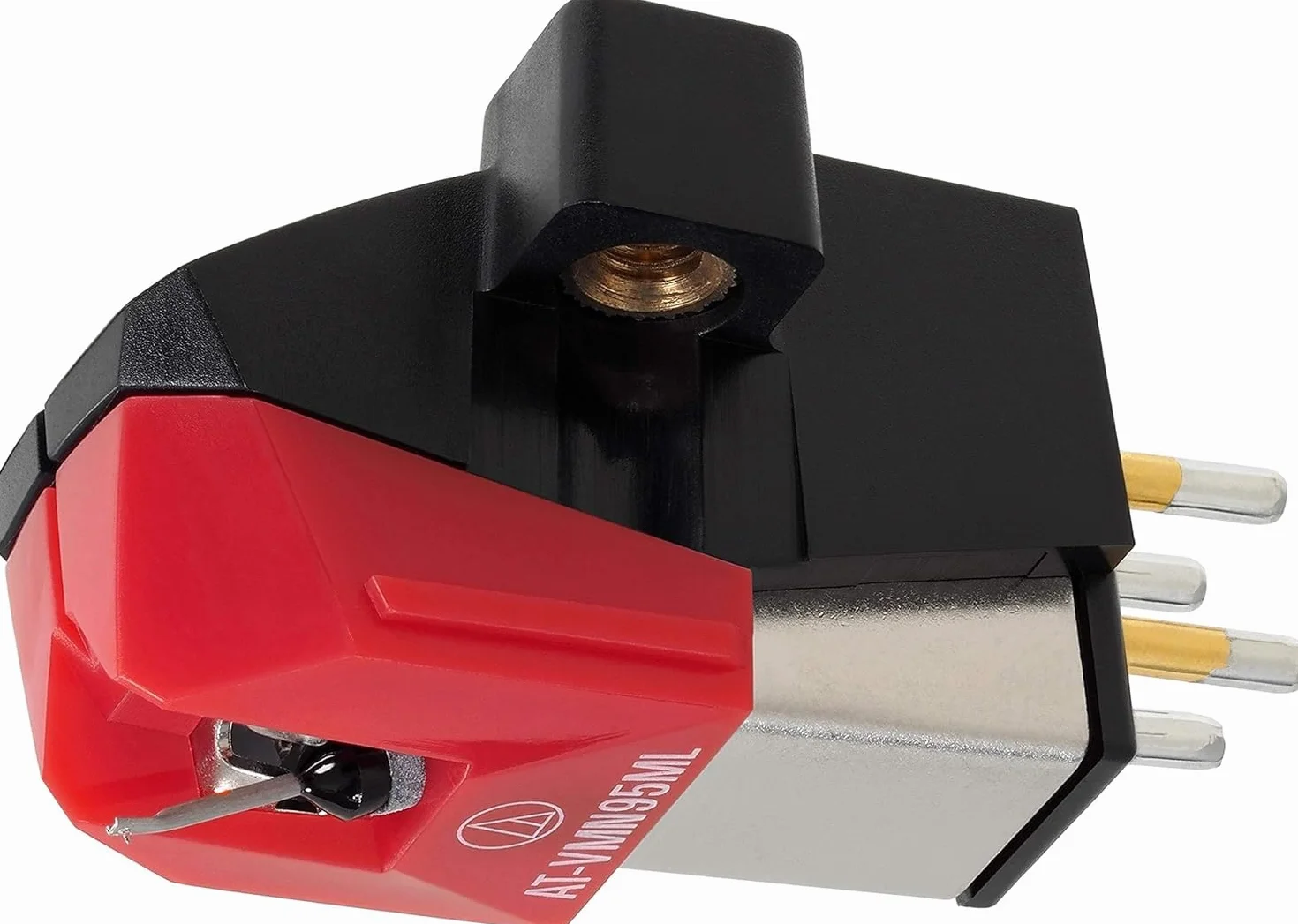 Audio-Technica AT-VM95ML Dual Moving Magnet Cartridge with Microlinear Stylus (Black/Red)