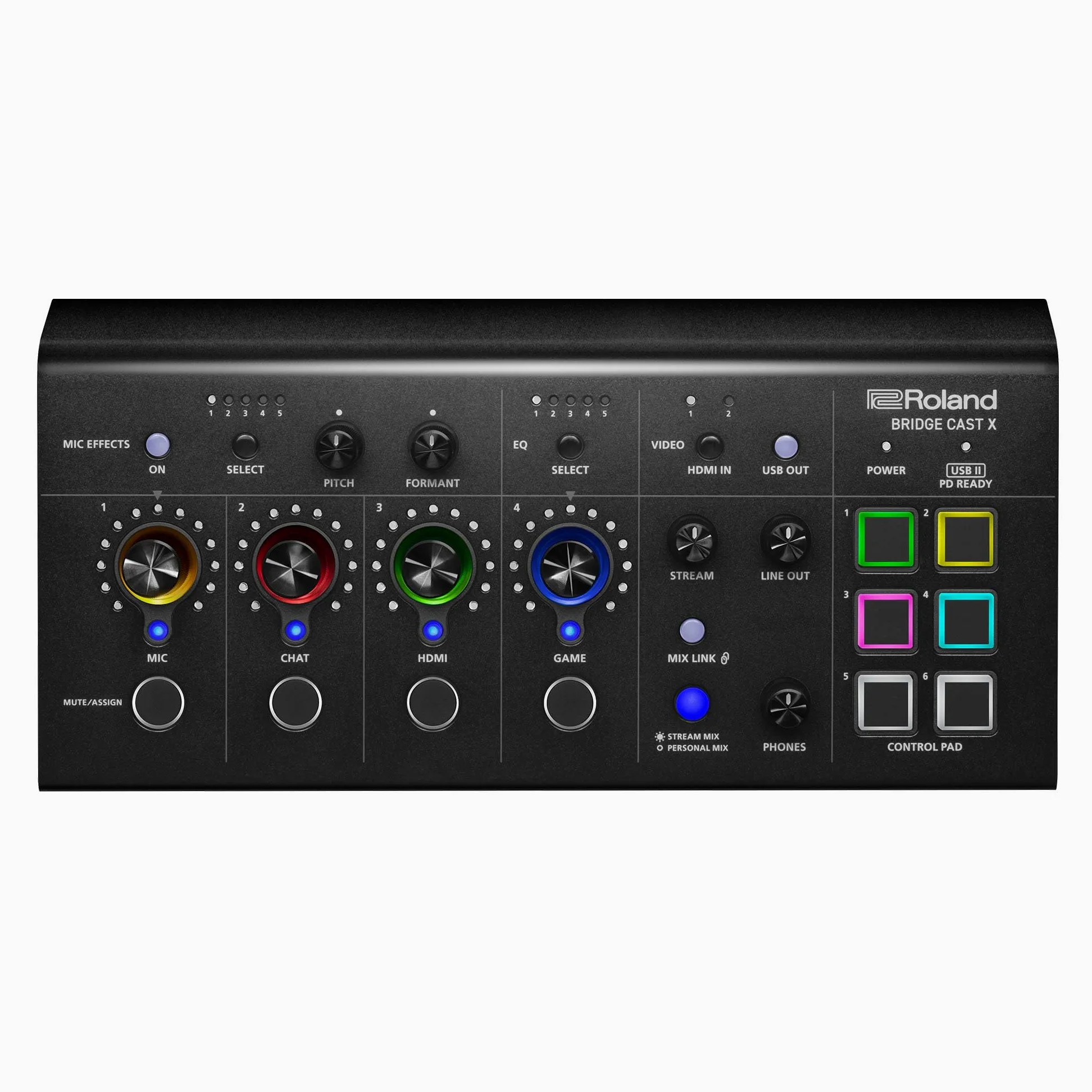 Roland BRIDGE CAST X Dual Bus Gaming Mixer & Video Capture | Interfaccia Pro per lo Streaming Audio per i Gamer Online e Molto Altro | DSP Hardware a 32-Bit | Connettività USB-C