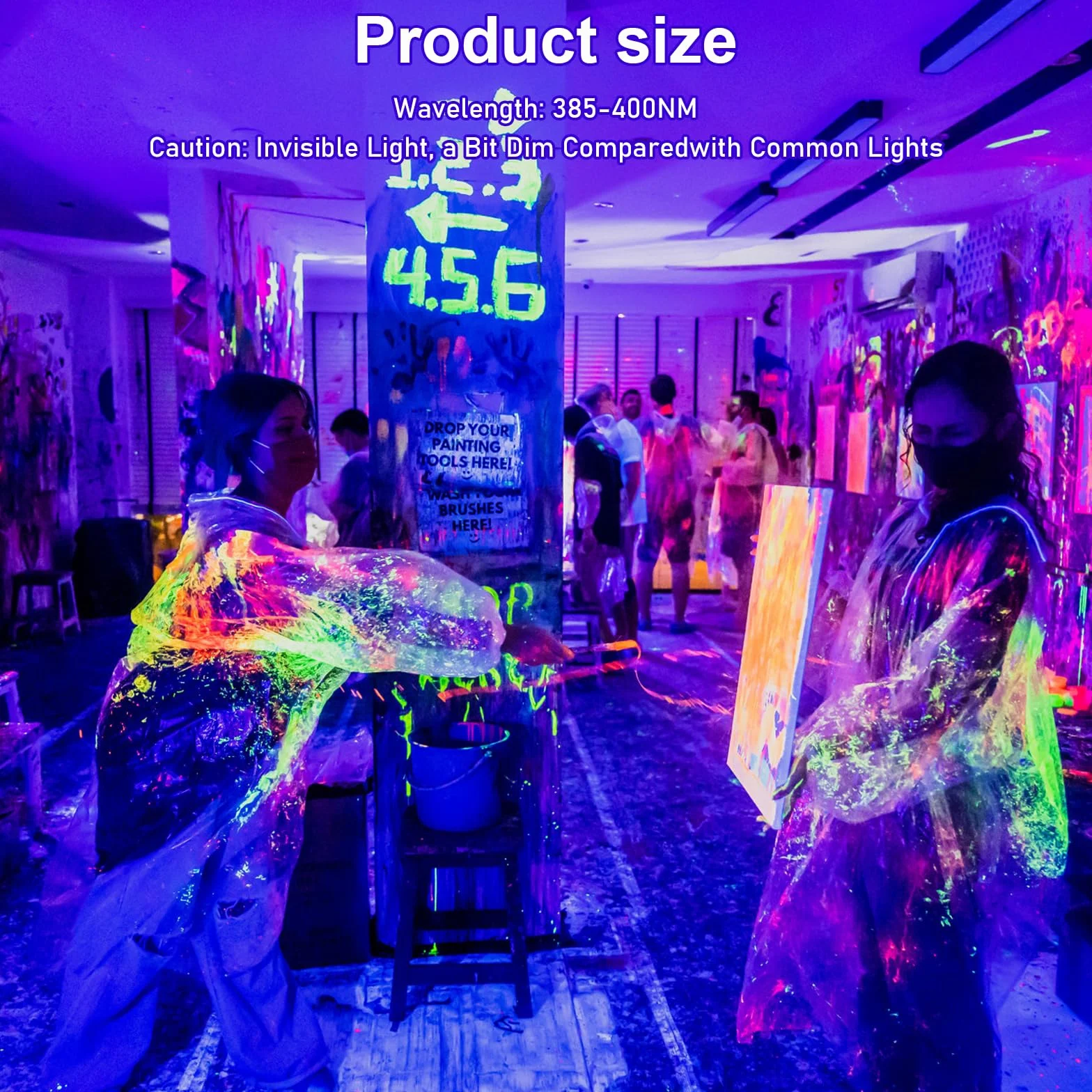Luce UV nera: 2 luci LED da 150 W, IP66, impermeabili, 385 – 400 NM, luce nera, per feste, eventi all'aperto, feste di colore nero, feste (230 x 170 x 28 mm)