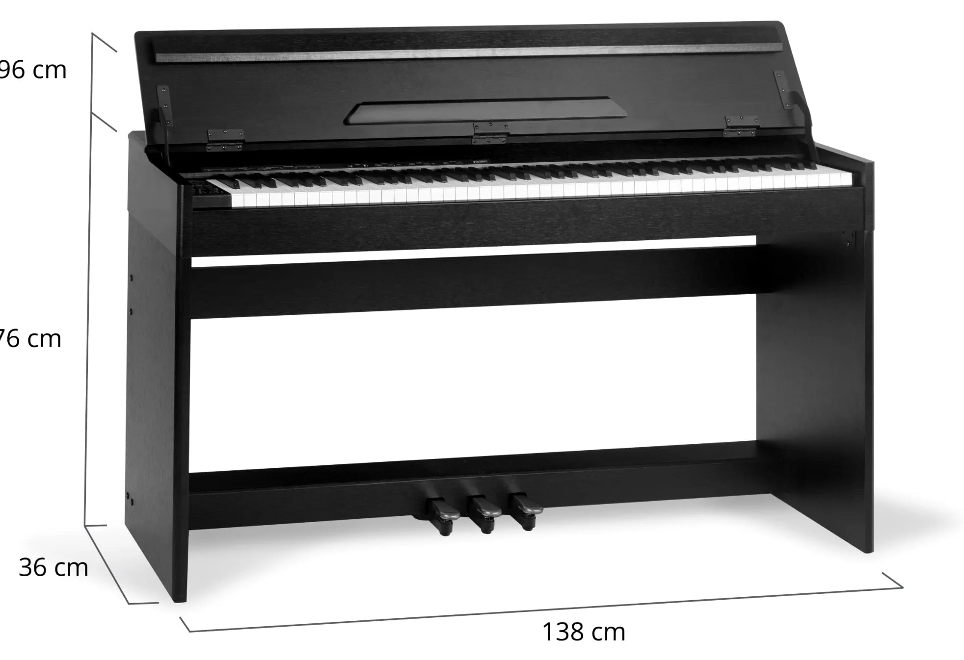 McGrey DP-18 SM Pianoforte Digitale Nero Opaco - 88 Tasti Tastiera con azione a martello - Pianola musicale con USB, 128 suoni, 128 polifonie, 3 pedali - Piano digitale Set con Panca e Cuffie