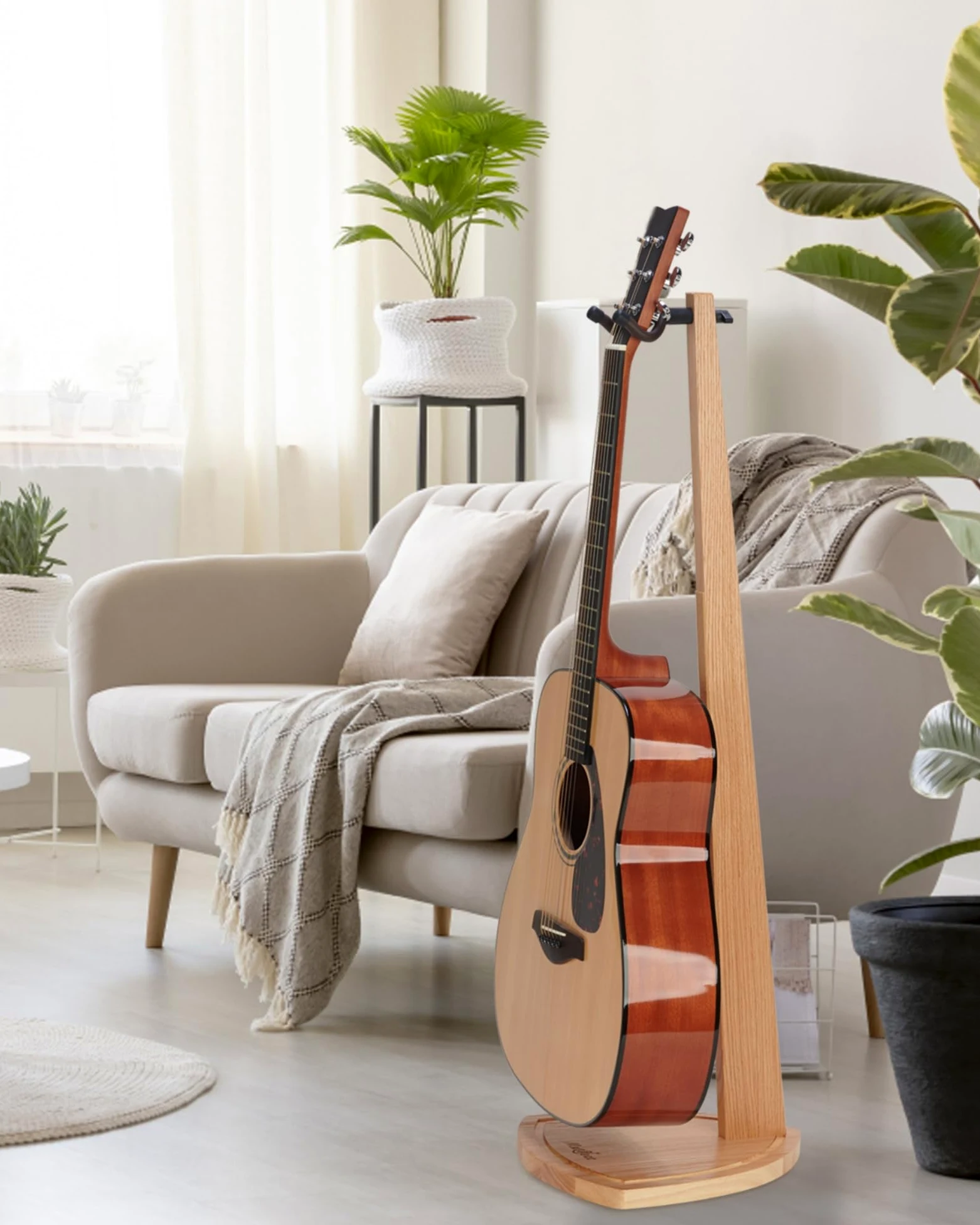 Supporto per chitarra acustica, supporto per chitarra elettrica, in legno di faggio per chitarra acustica, basso, mandolino, supporto per chitarra sospeso, per la casa e lo studio