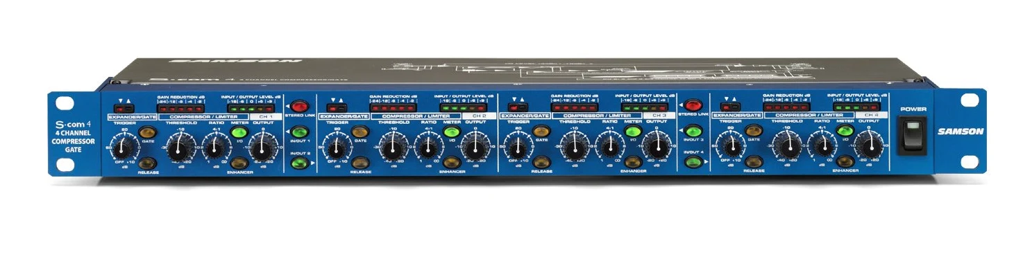 Samson - S-COM 4 - Compressore/Limiter/Gate/Expander a Rack - 4 Canali