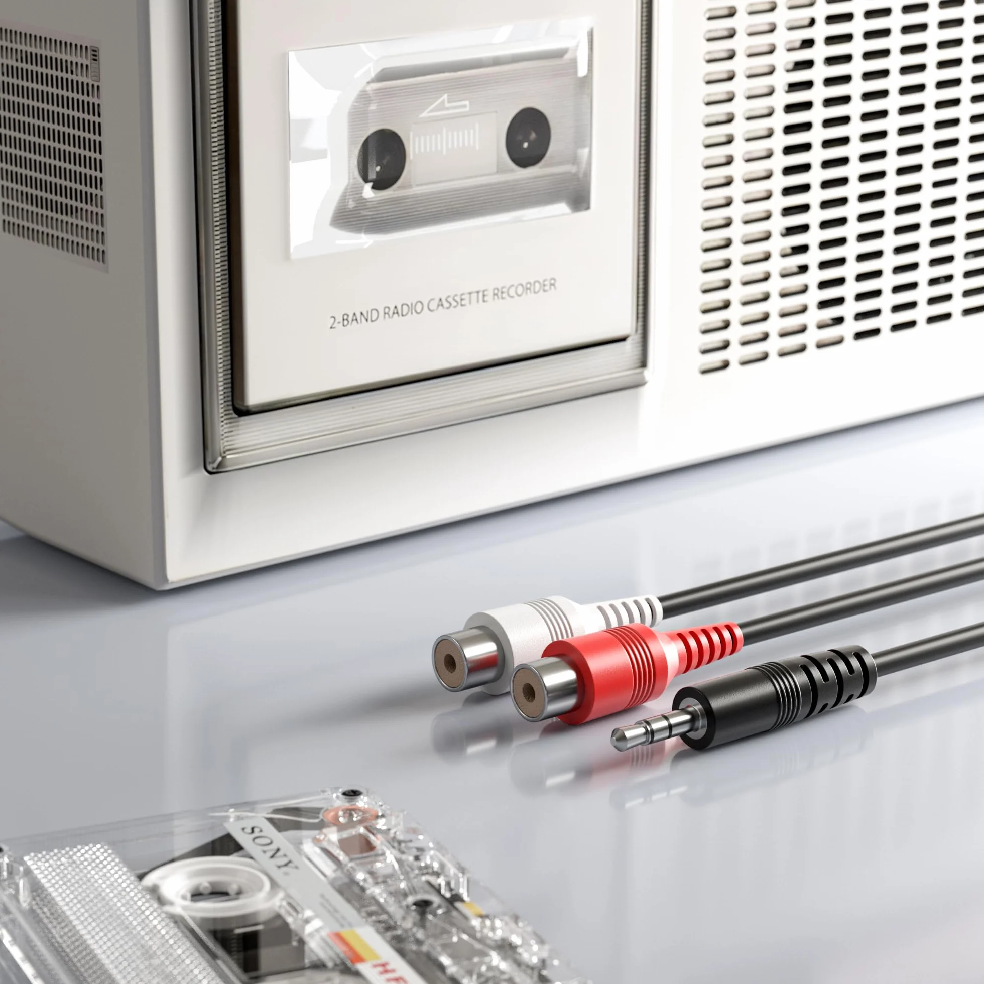 DigitalLife Scheda di acquisizione audio USB A, convertitore da analogico a digitale con ingressi RCA e 3,5 mm, trasferimento di cassette e altri dispositivi audio a MP3, compatibile con Windows 11