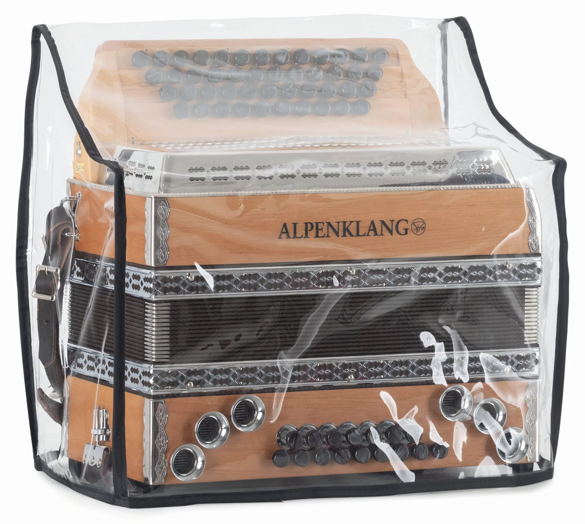 Alpenklang Copertura Fisarmonica Steirische Trasparente - Custodia per Steirische - Dimensioni (LxPxA): ca. 38 x 22 x 38 cm - in PVC - Trasparente