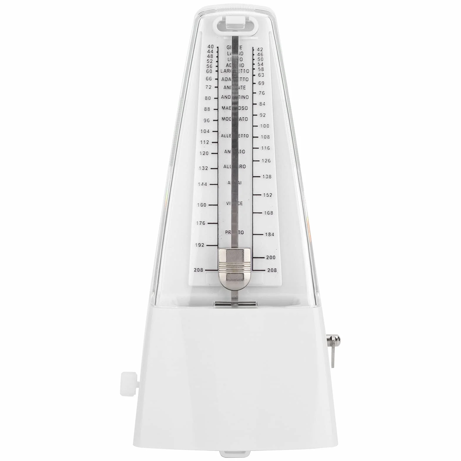 Acouto Metronomo Meccanico, a Pendolo, antivibrazione, Suono Chiaro, Alta precisione, Adatto per veterani, Compatto, Versatile per Suonare Strumenti Musicali (Bianco)
