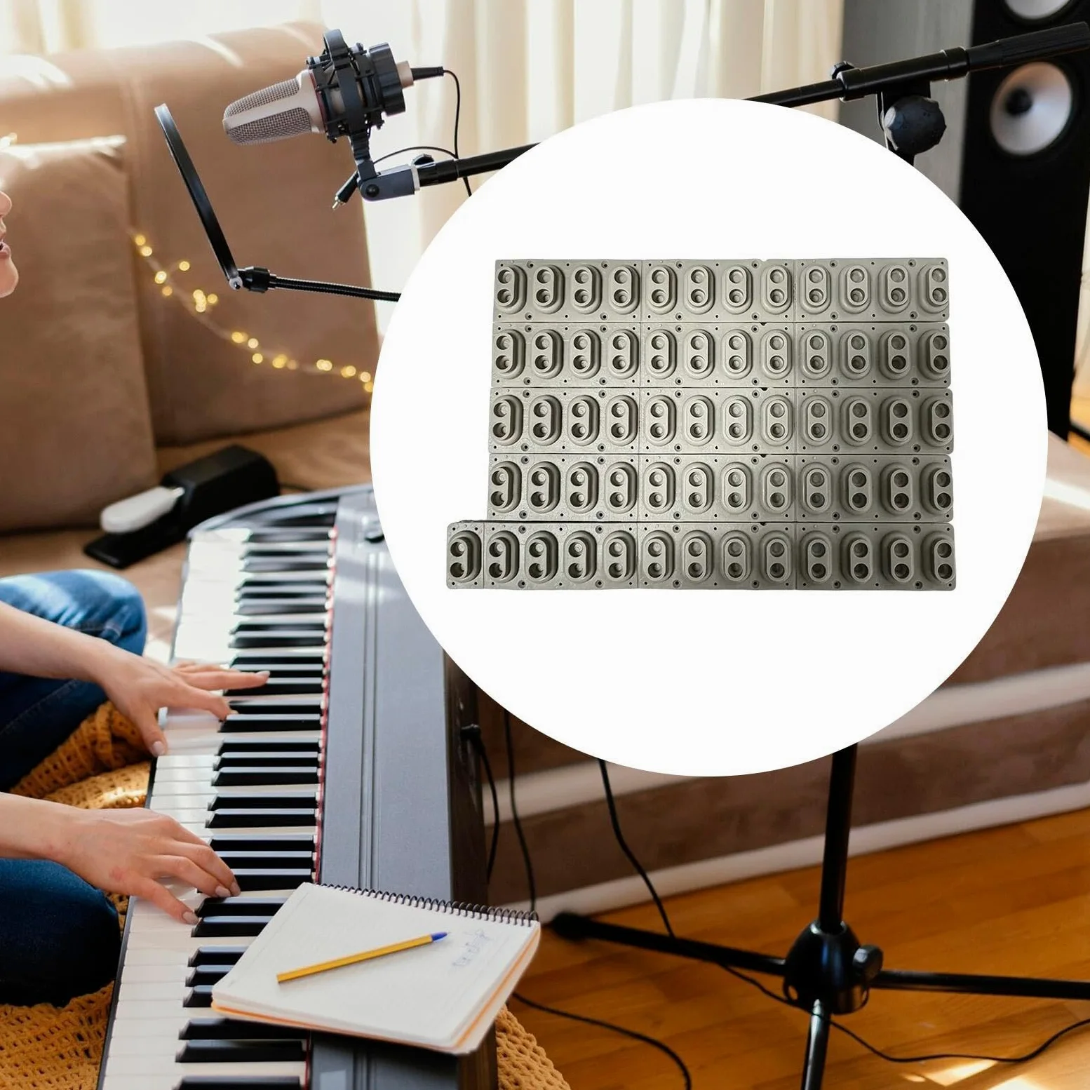 Amagogo 5 pezzi di striscia conduttiva per tastiera, accessori per pianoforte elettronico,